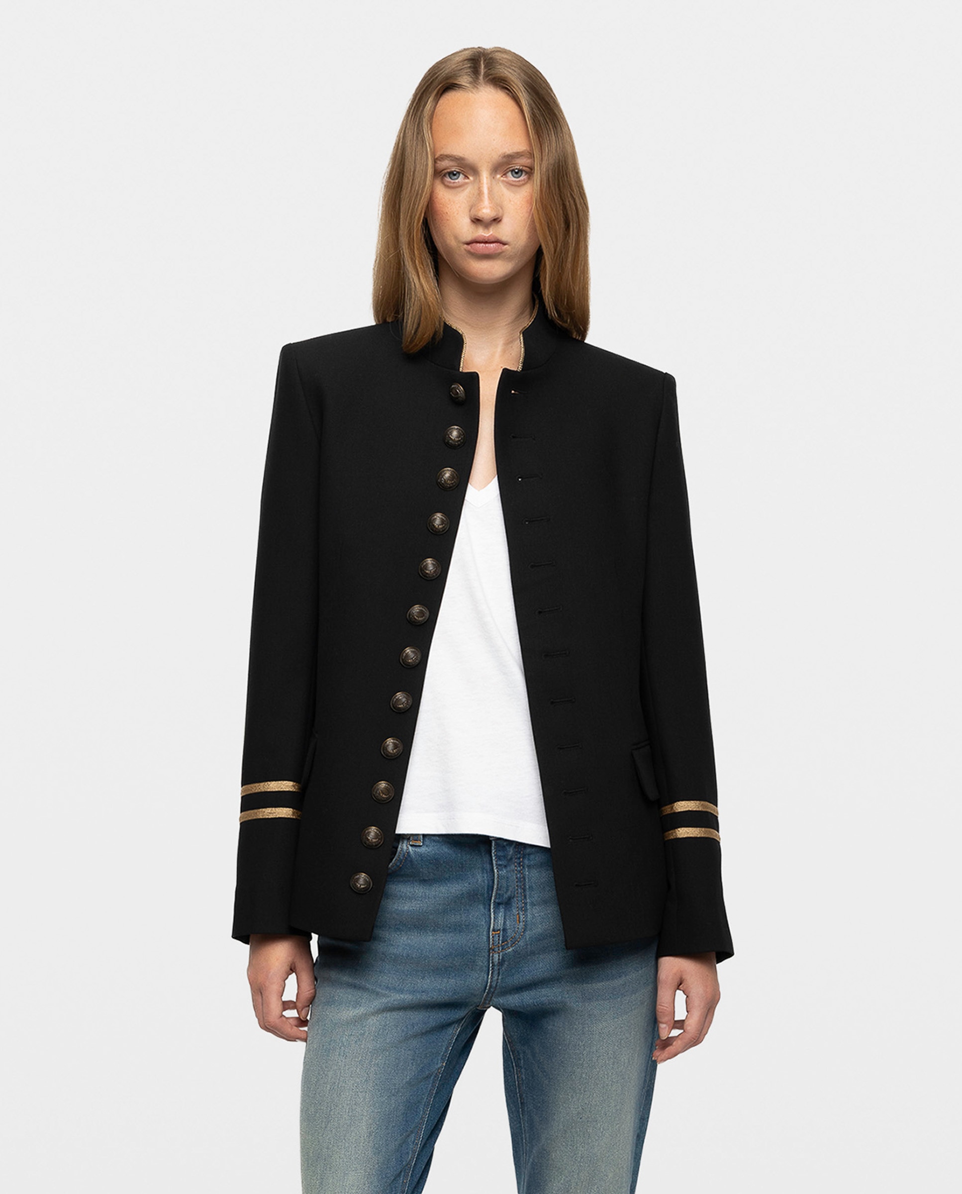 Chaqueta de mujer de sastre estilo militar - Zadig & Voltaire - Negro Negro-1