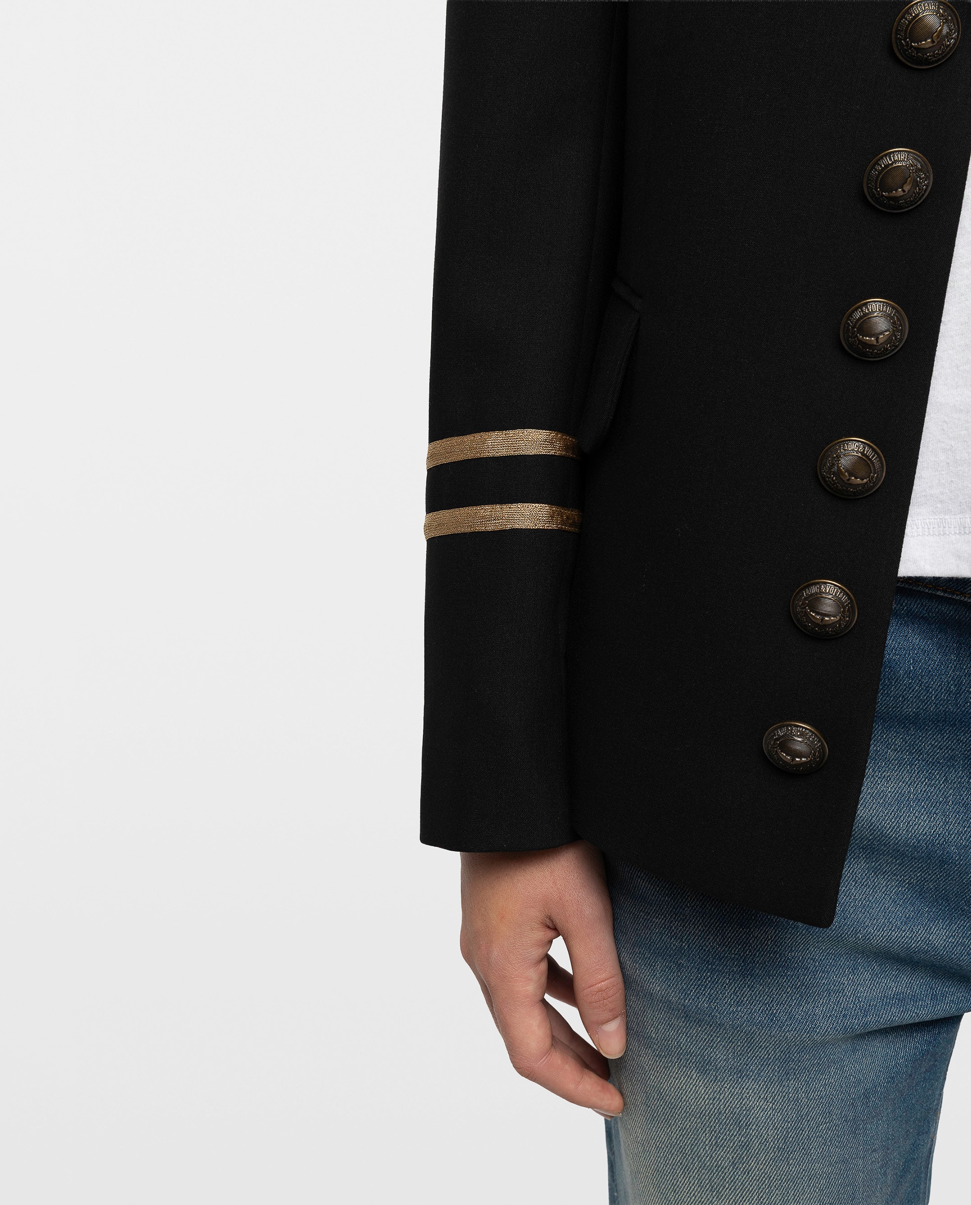 Chaqueta de mujer de sastre estilo militar - Zadig & Voltaire - Negro Negro-5