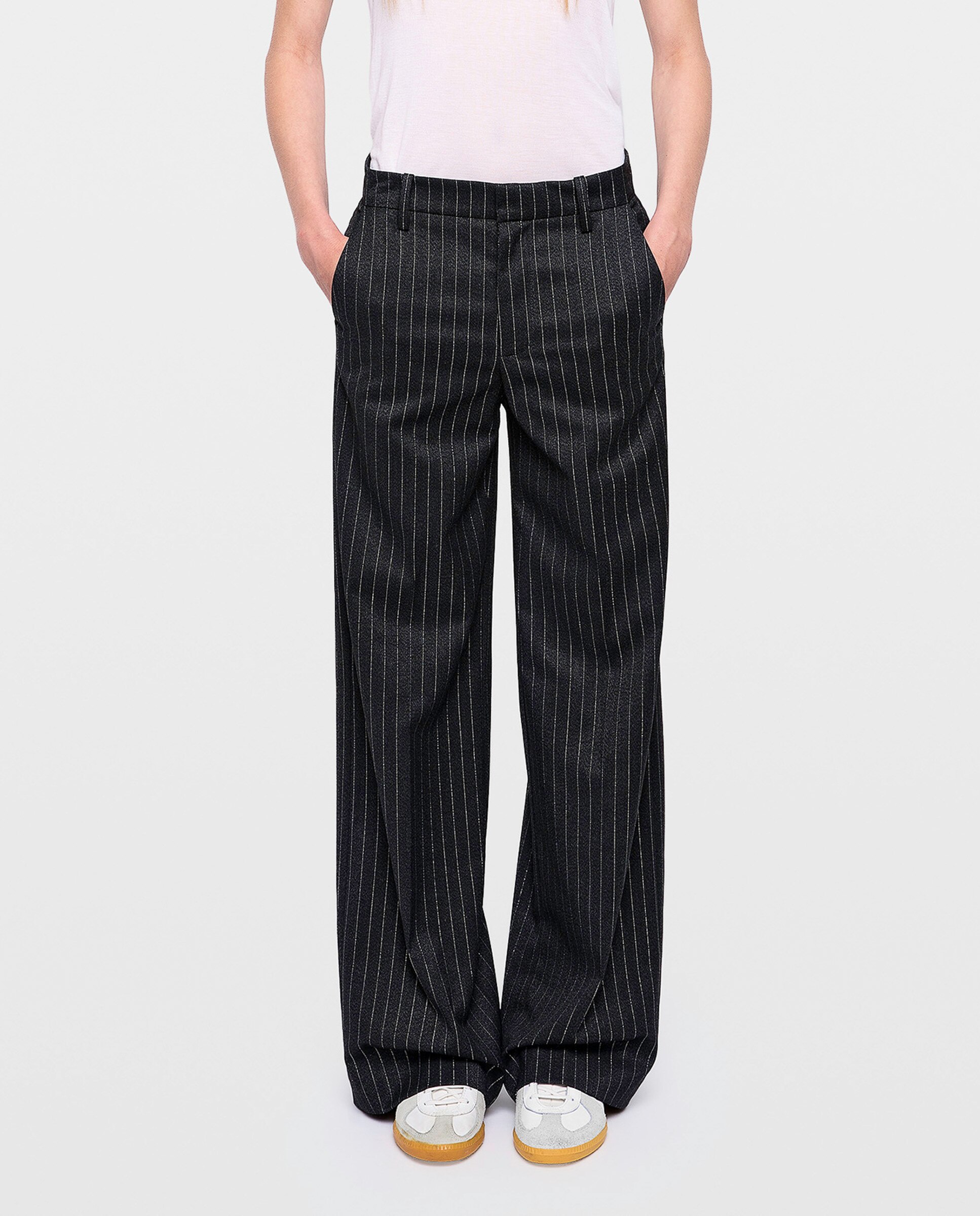 Pantalones rectos de mujer de cintura alta amplios - Zadig & Voltaire - Gris oscuro Gris oscuro-2