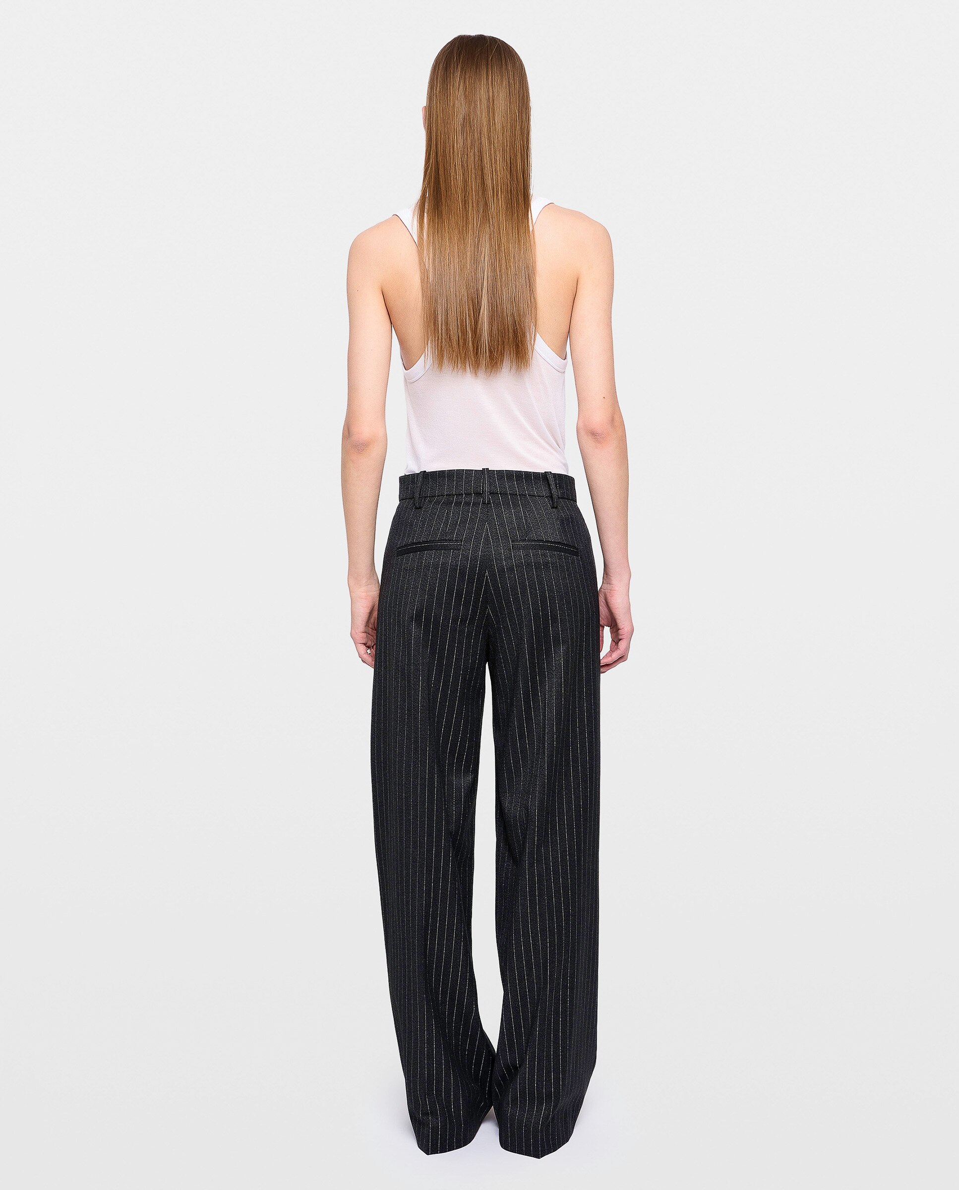 Pantalones rectos de mujer de cintura alta amplios - Zadig & Voltaire - Gris oscuro Gris oscuro-3