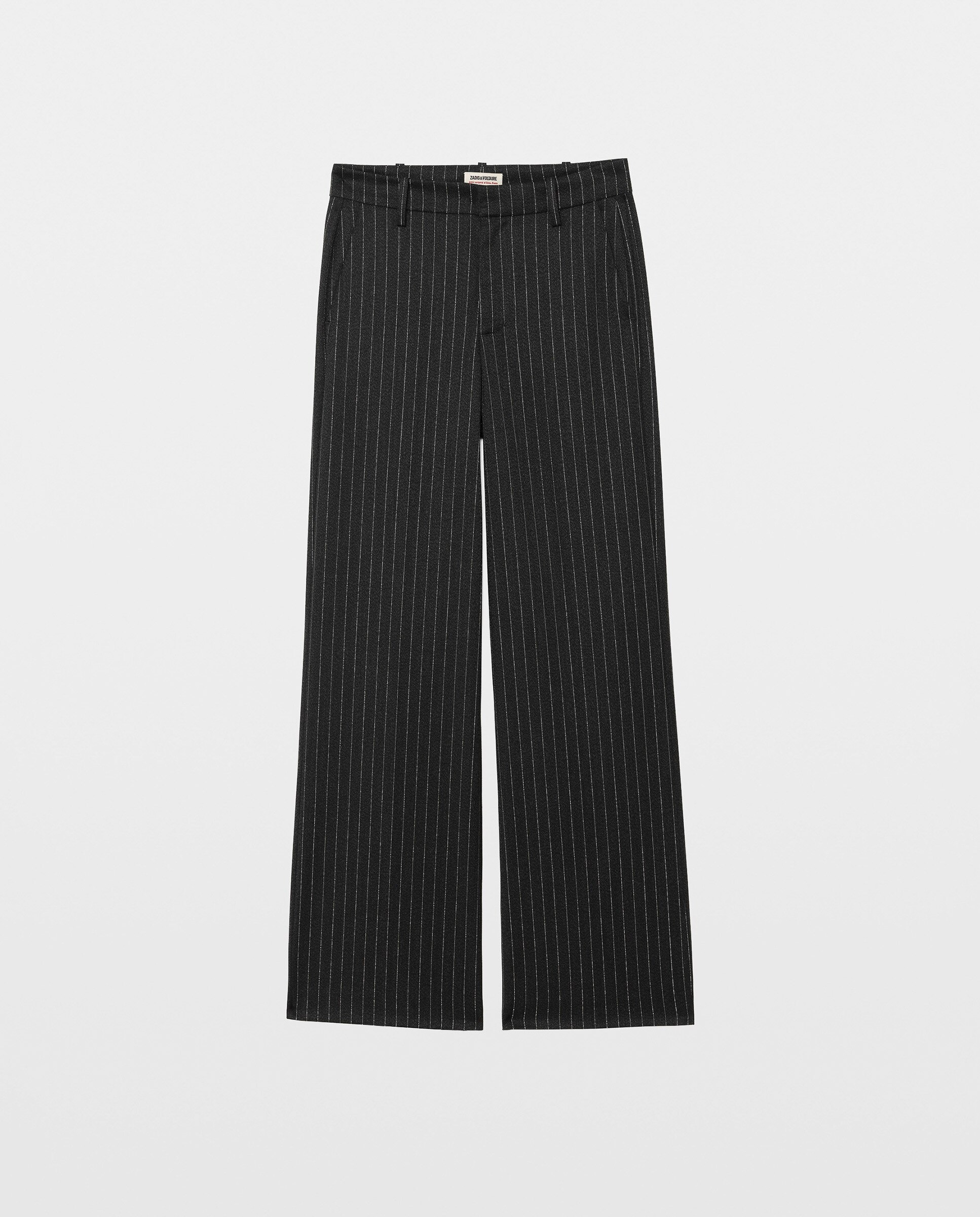 Pantalones rectos de mujer de cintura alta amplios - Zadig & Voltaire - Gris oscuro Gris oscuro-6
