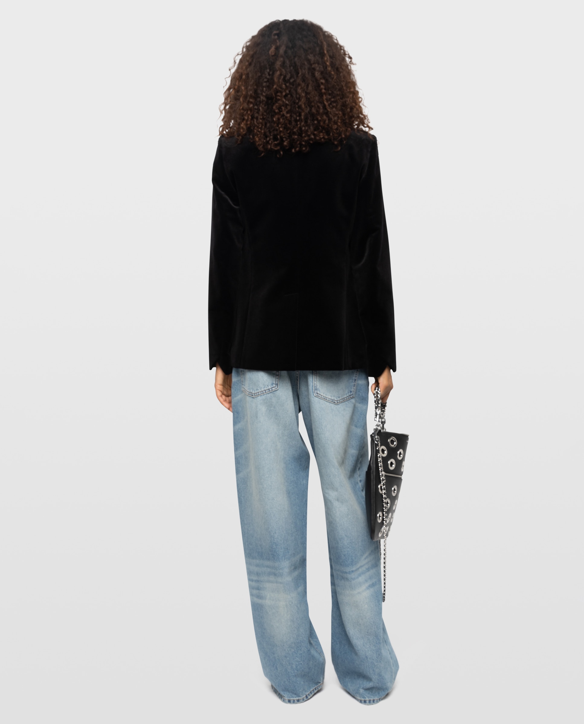 Blazer de mujer estructurado de terciopelo con mangas largas - Zadig & Voltaire - Negro Negro-2
