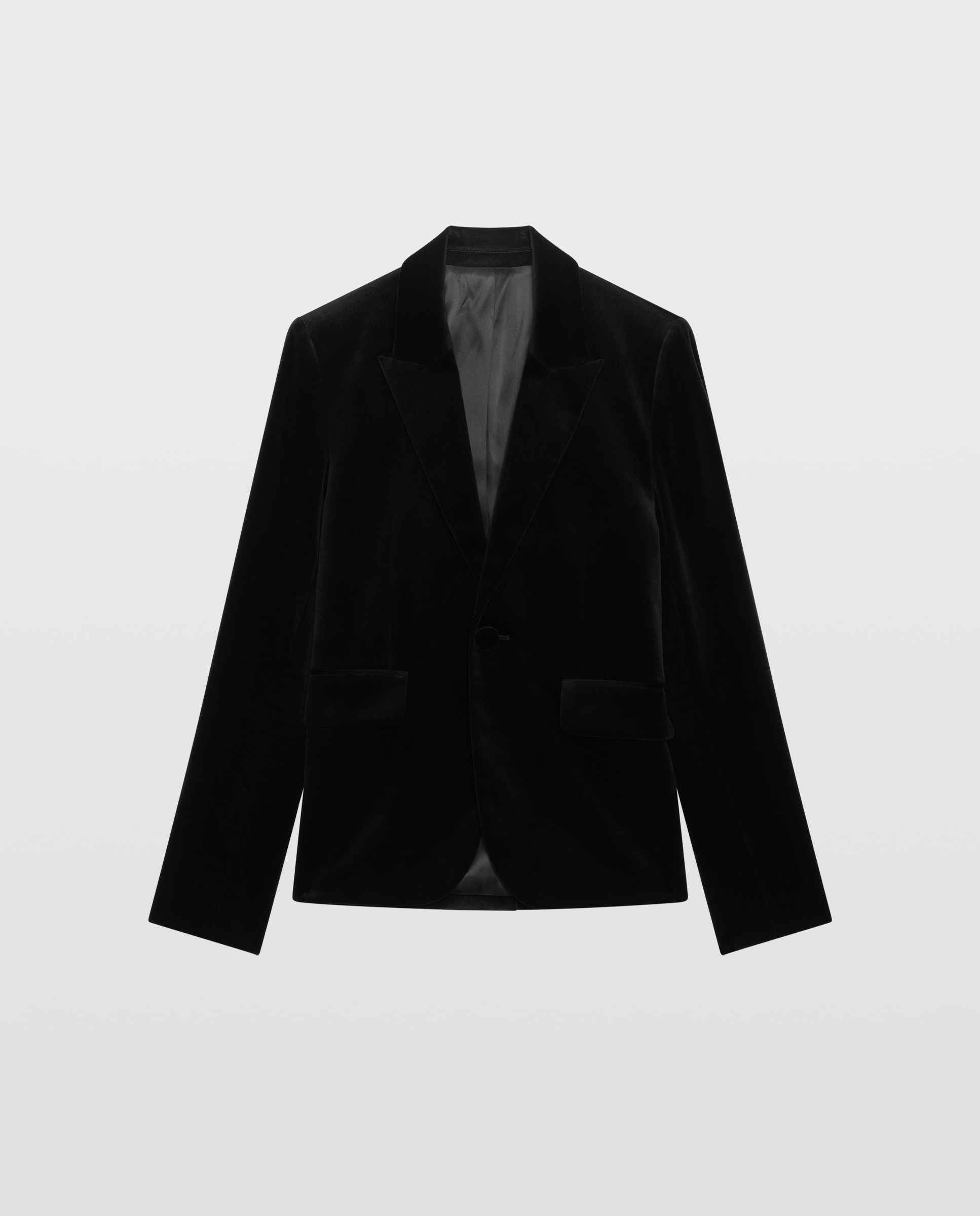 Blazer de mujer estructurado de terciopelo con mangas largas - Zadig & Voltaire - Negro Negro-5