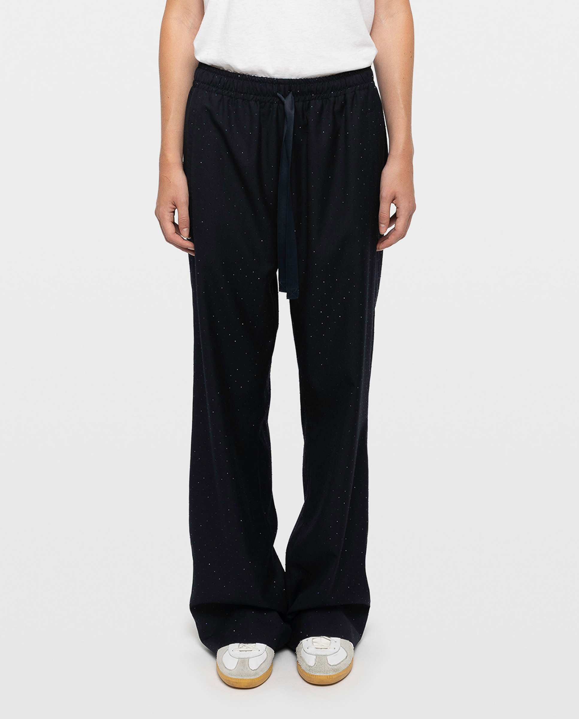 Pantalones anchos de mujer con cintura elástica y strass - Zadig & Voltaire - Azul marino Azul marino-2