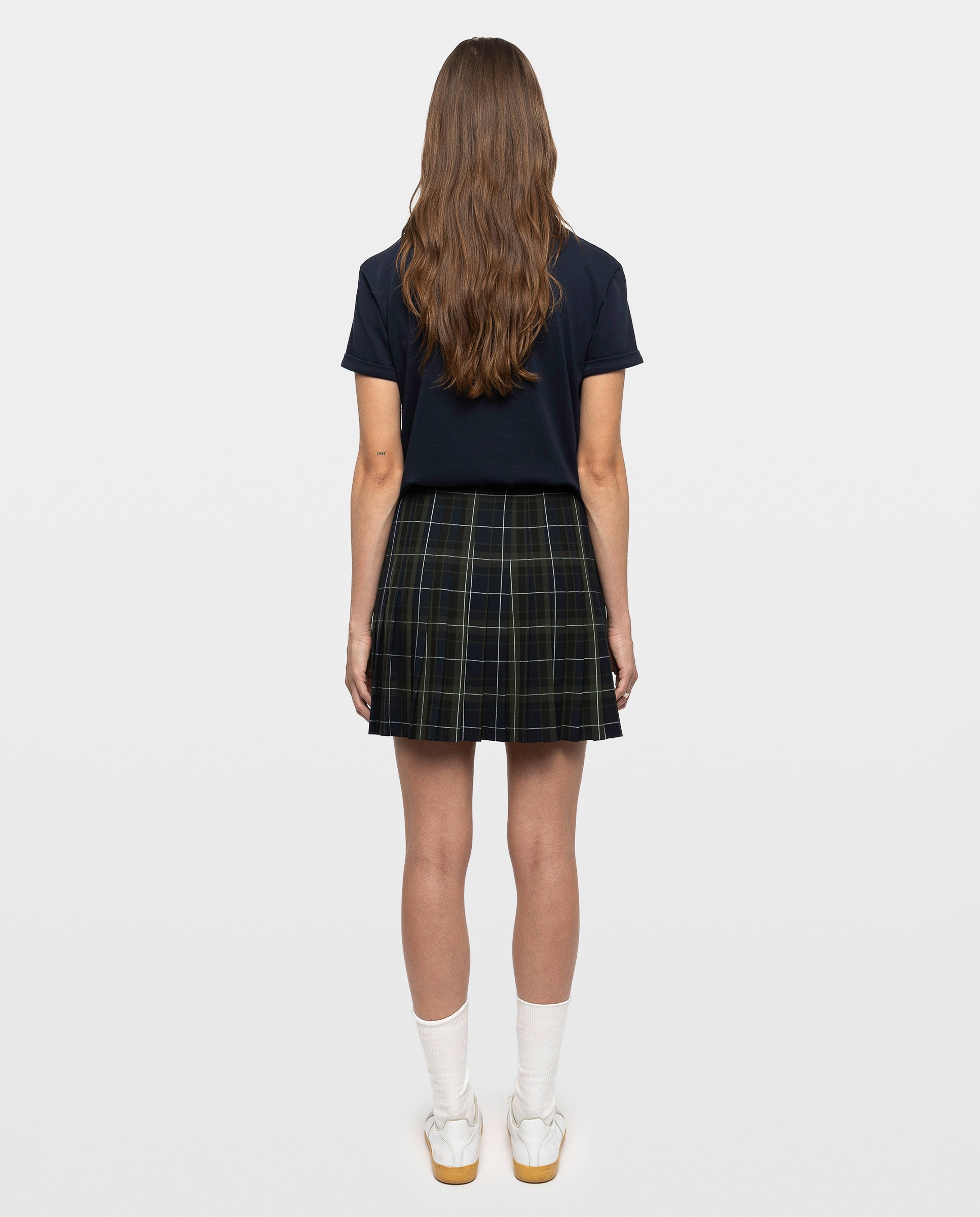 Falda corta plisada con estampado de tartán - Zadig & Voltaire - Azul marino Azul marino-3