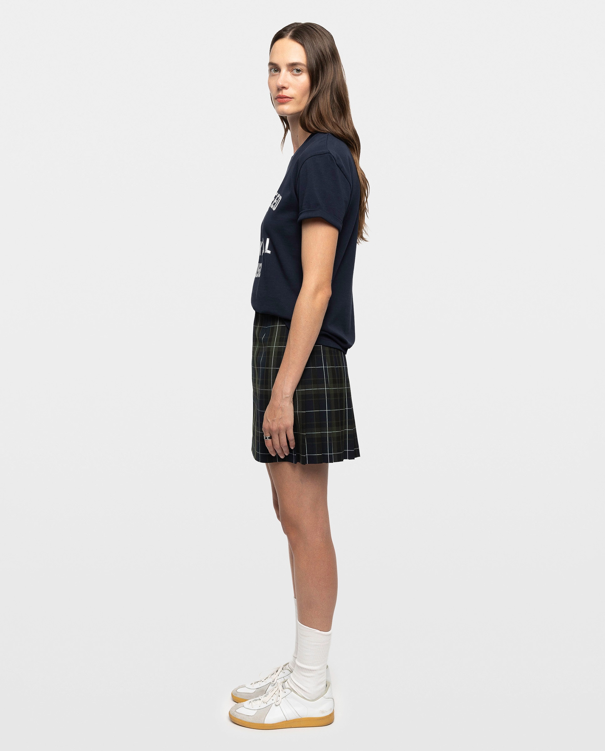 Falda corta plisada con estampado de tartán - Zadig & Voltaire - Azul marino Azul marino-4