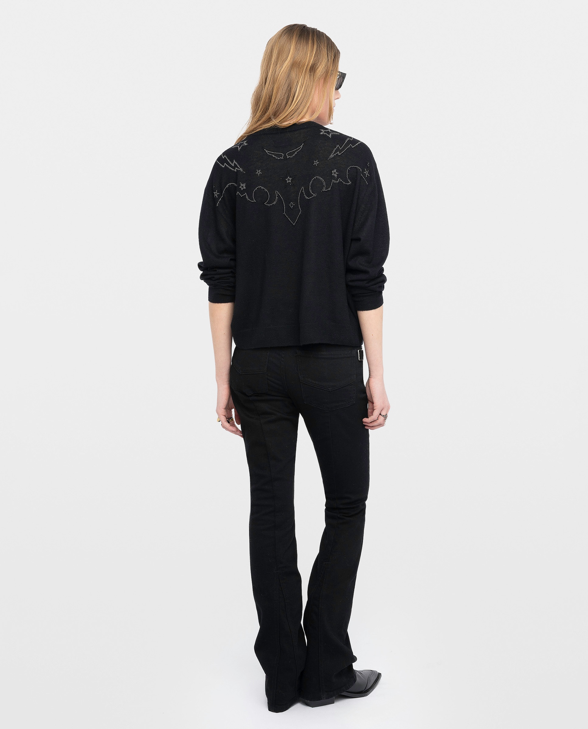 Jersey de mujer 100% cachemira con strass - Zadig & Voltaire - Negro Negro-2