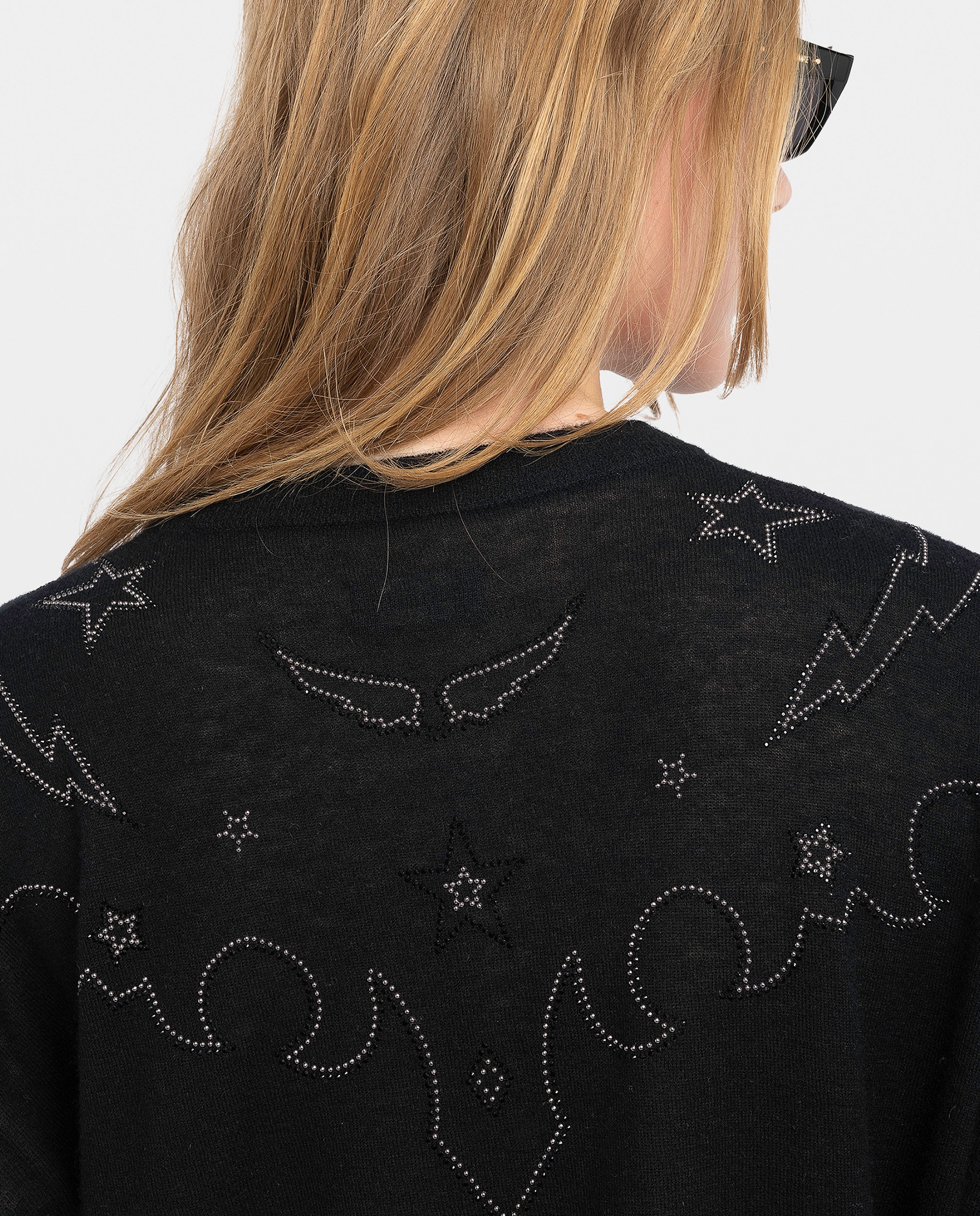 Jersey de mujer 100% cachemira con strass - Zadig & Voltaire - Negro Negro-5