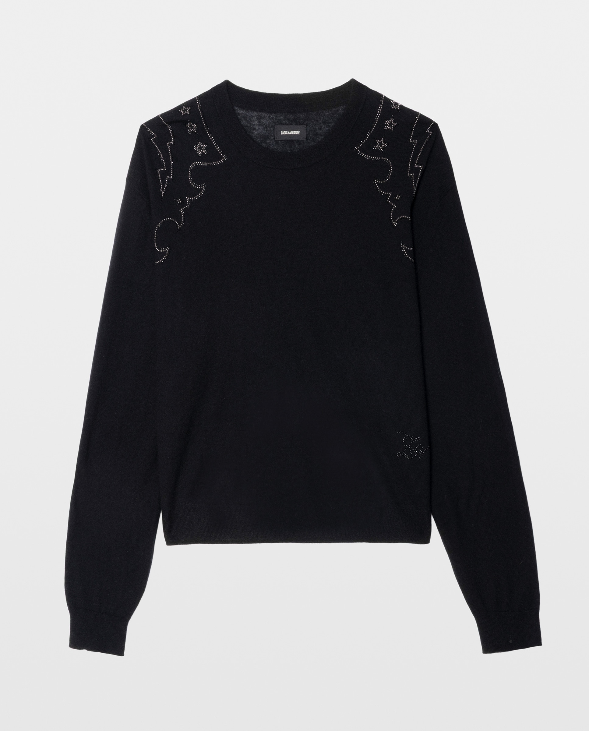Jersey de mujer 100% cachemira con strass - Zadig & Voltaire - Negro Negro-7
