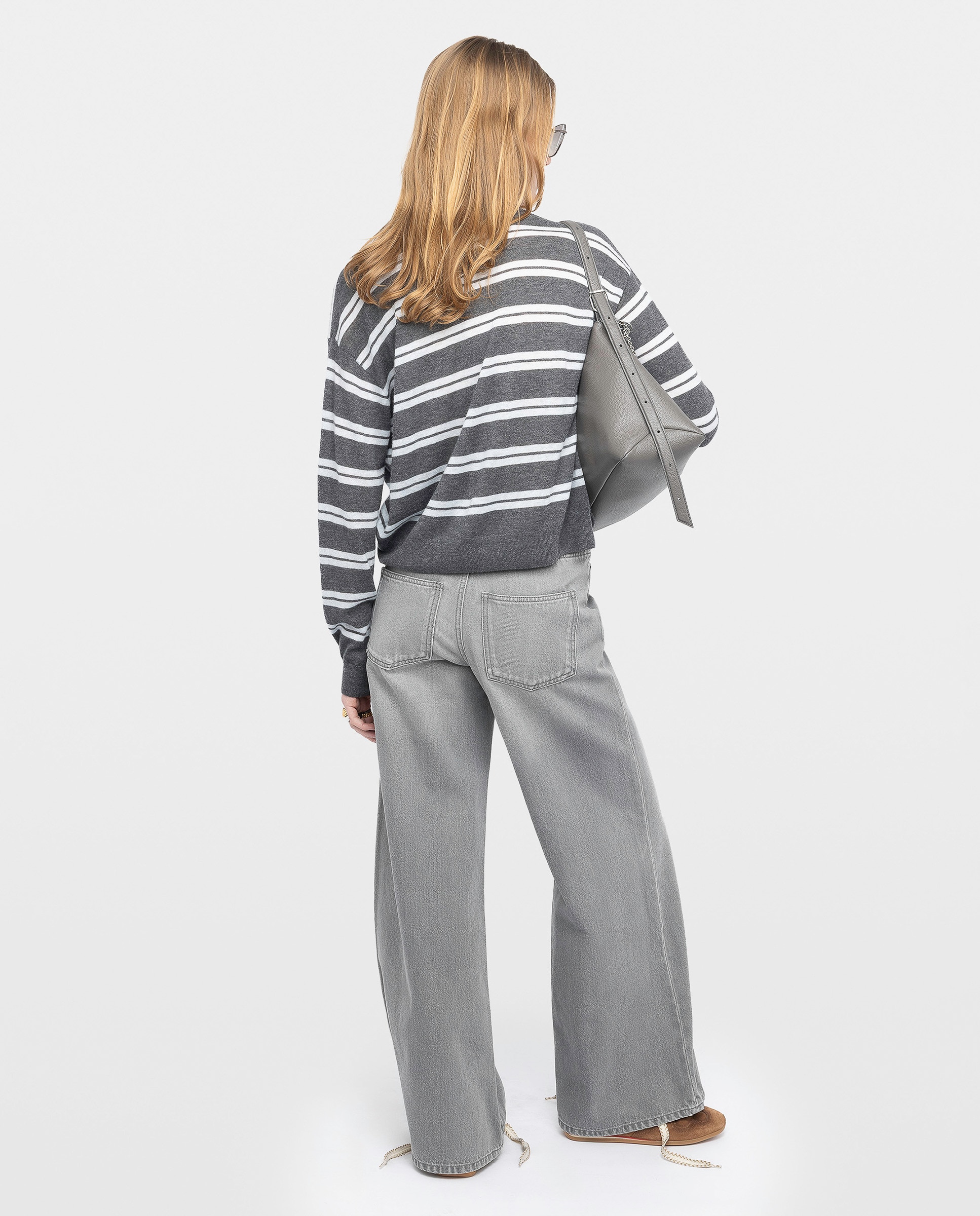 Jersey de mujer 100% cachemira con manga corta - Zadig & Voltaire - Gris oscuro Gris oscuro-2