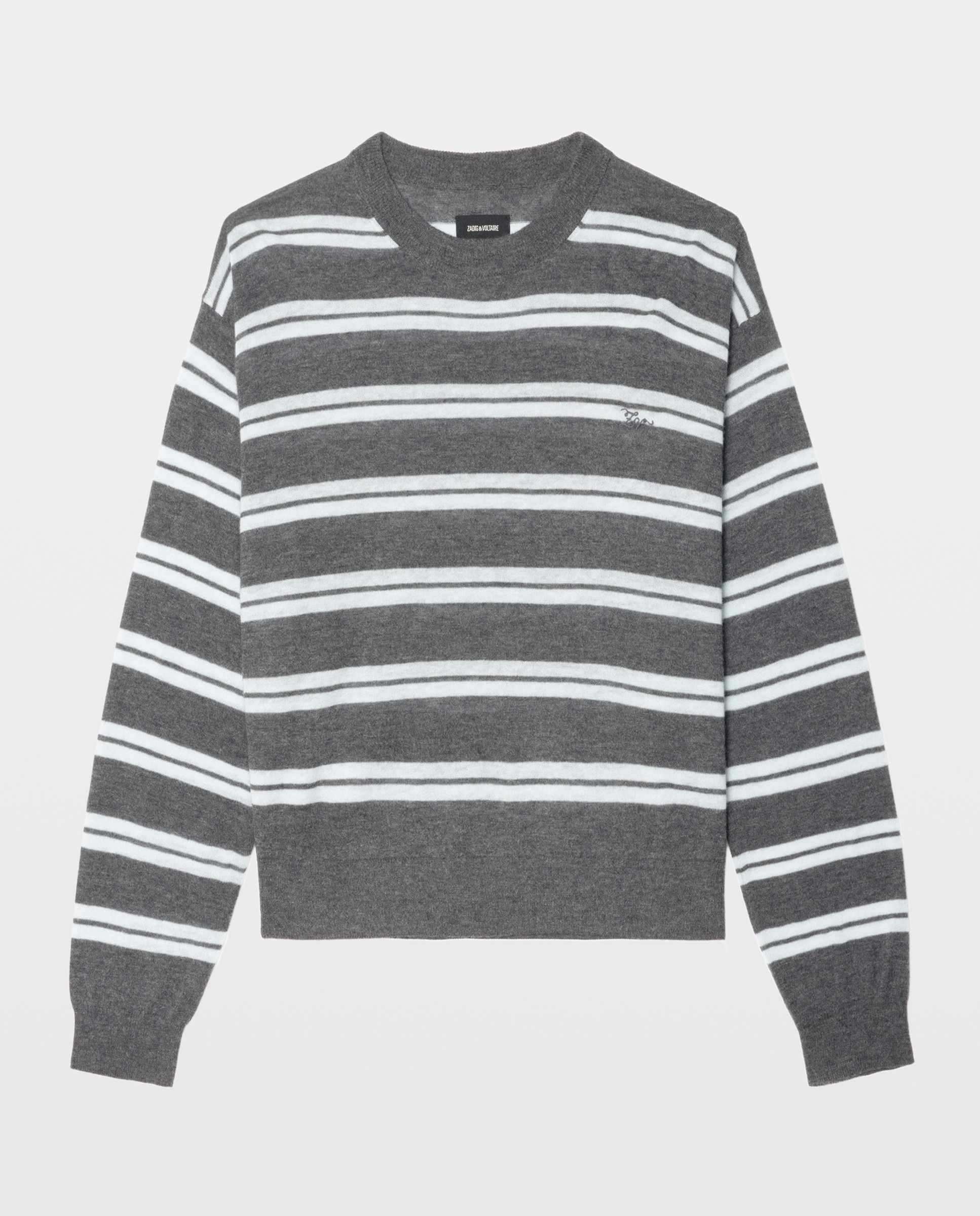 Jersey de mujer 100% cachemira con manga corta - Zadig & Voltaire - Gris oscuro Gris oscuro-6