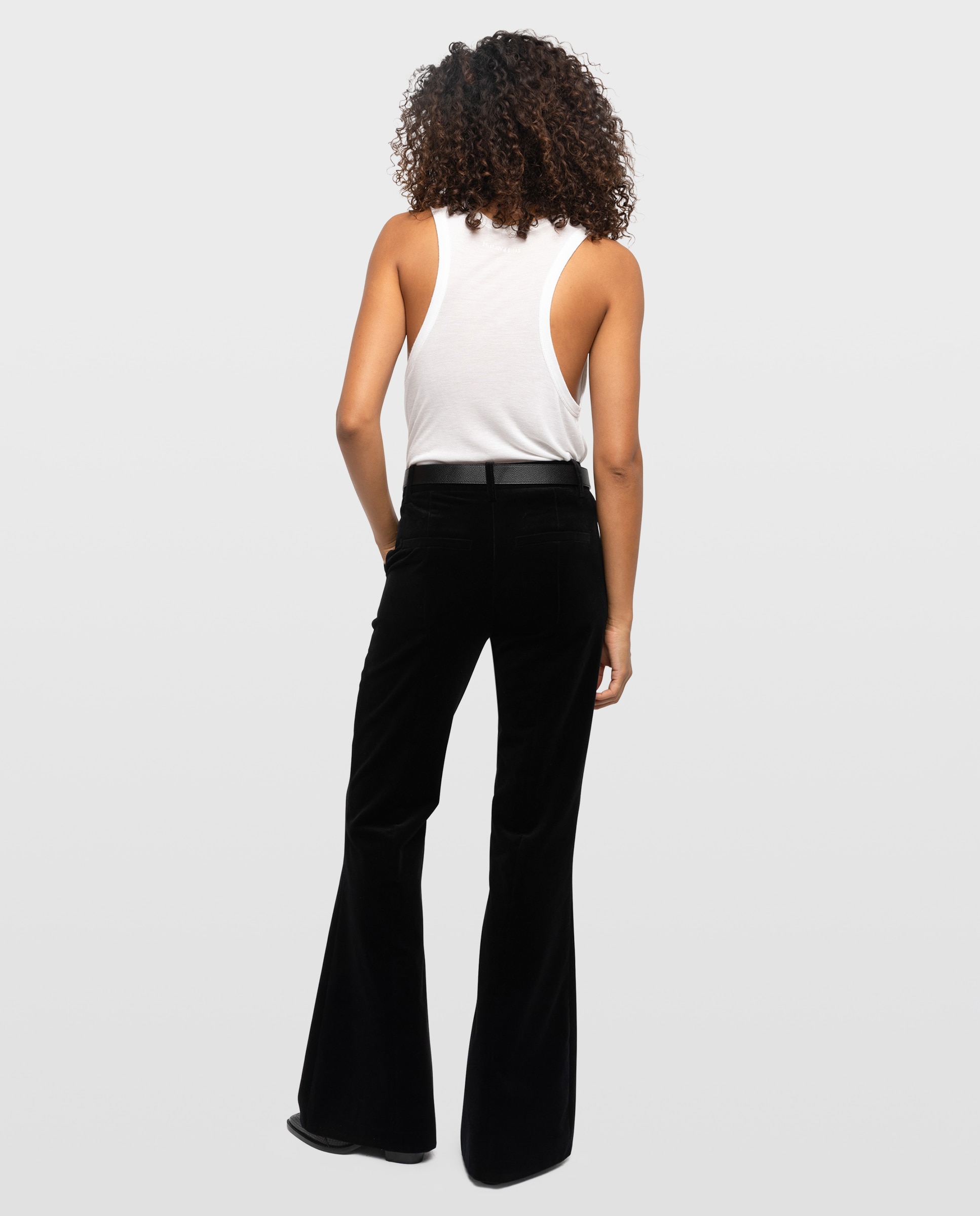 Pantalones de campana de mujer de terciopelo de cintura baja - Zadig & Voltaire - Negro Negro-2