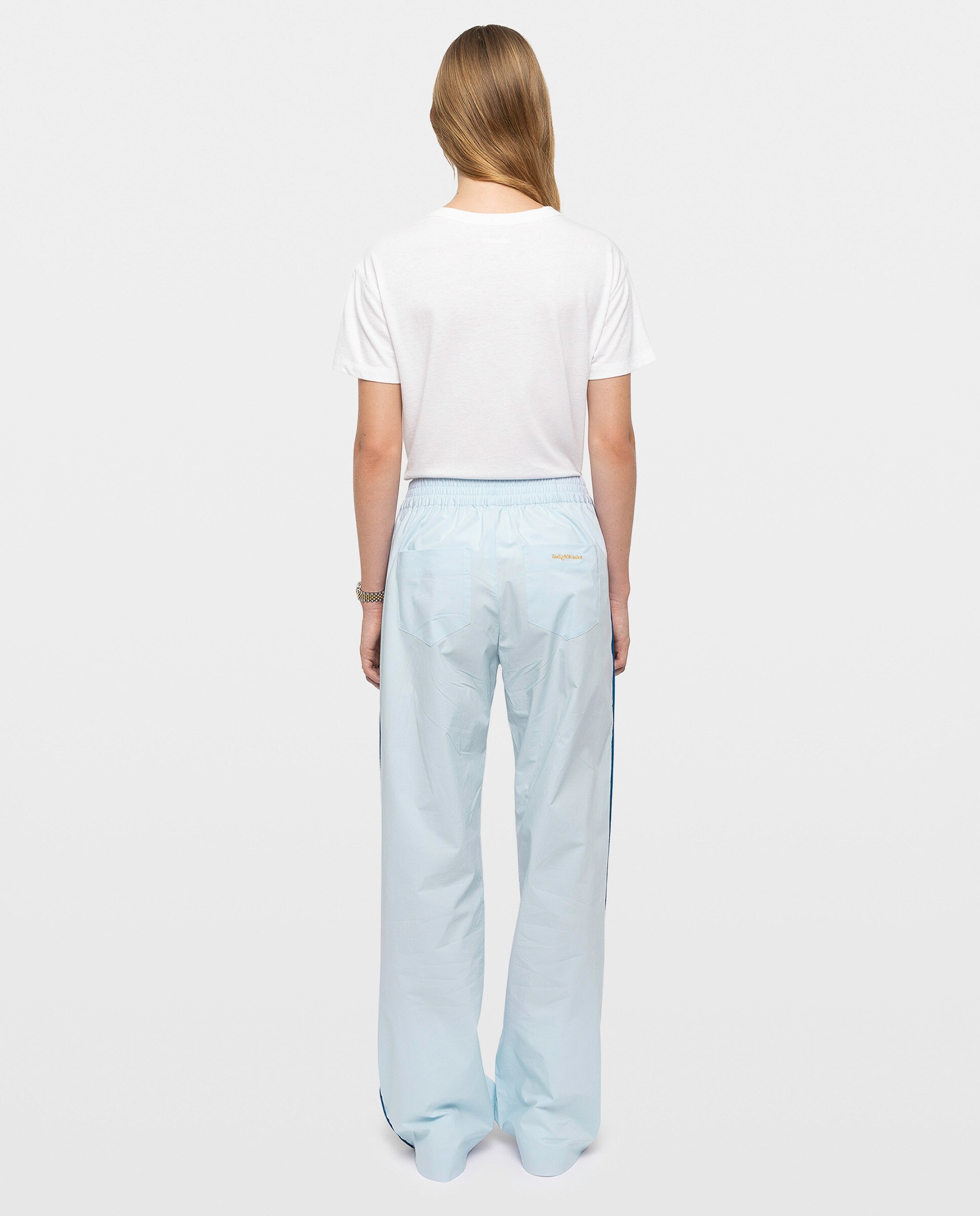 Pantalones rectos estilo jogging de algodón de mujer - Zadig & Voltaire - Azul claro Azul claro-3