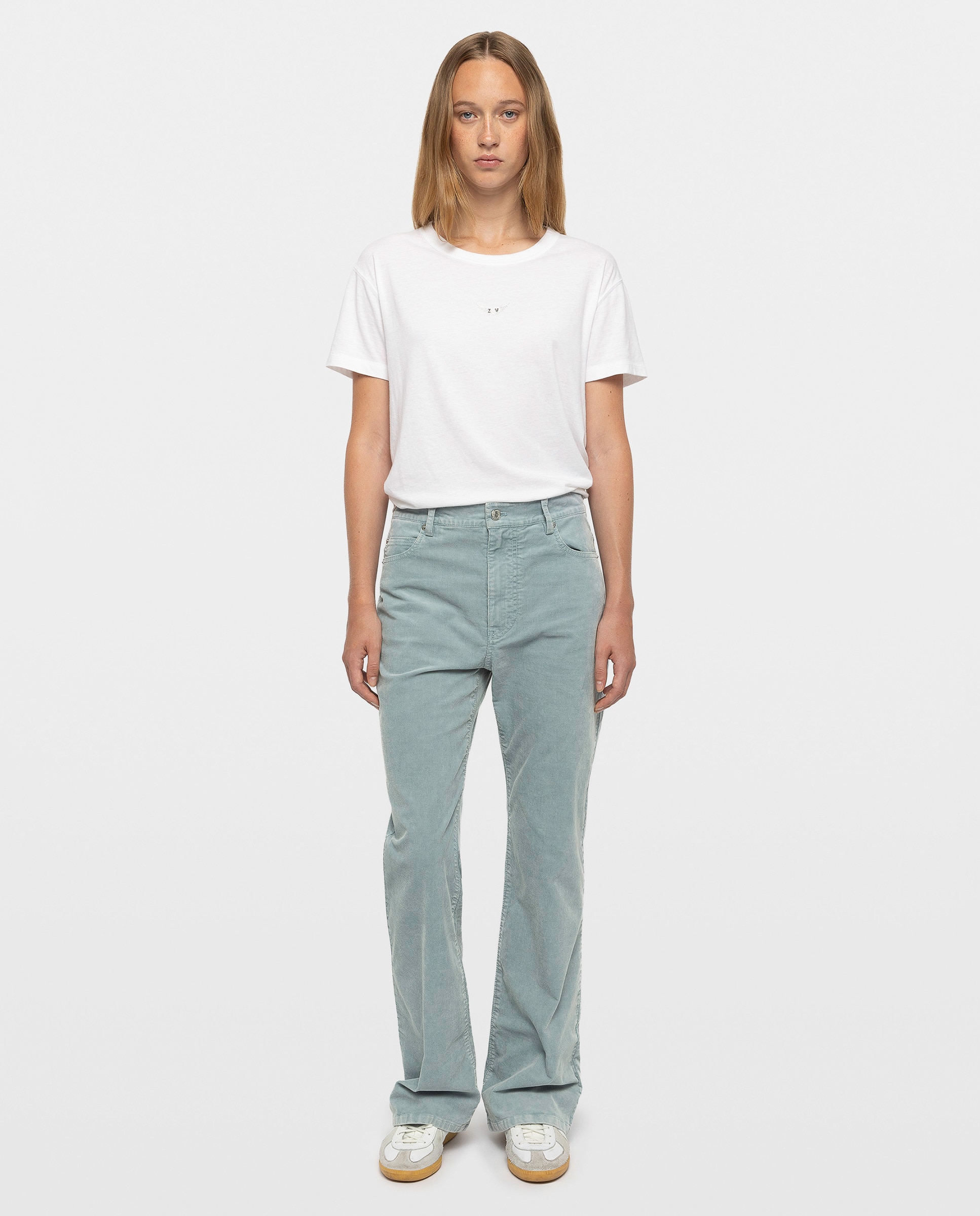 Imagen 0 de Pantalón de mujer amplio de pana Azul