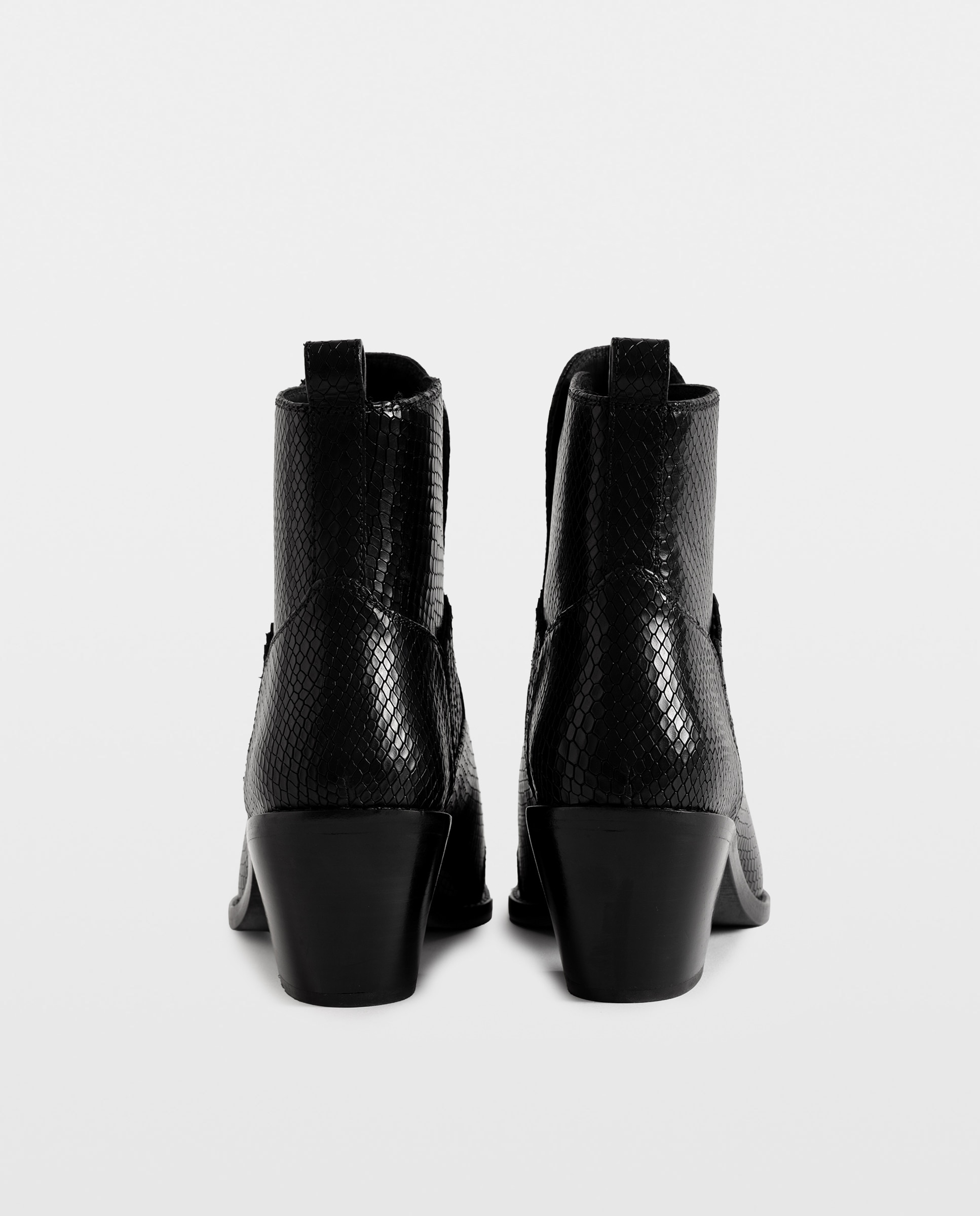 Botines cowboy de mujer de piel efecto serpiente, con tacón y negros - Zadig & Voltaire - Negro Negro-3