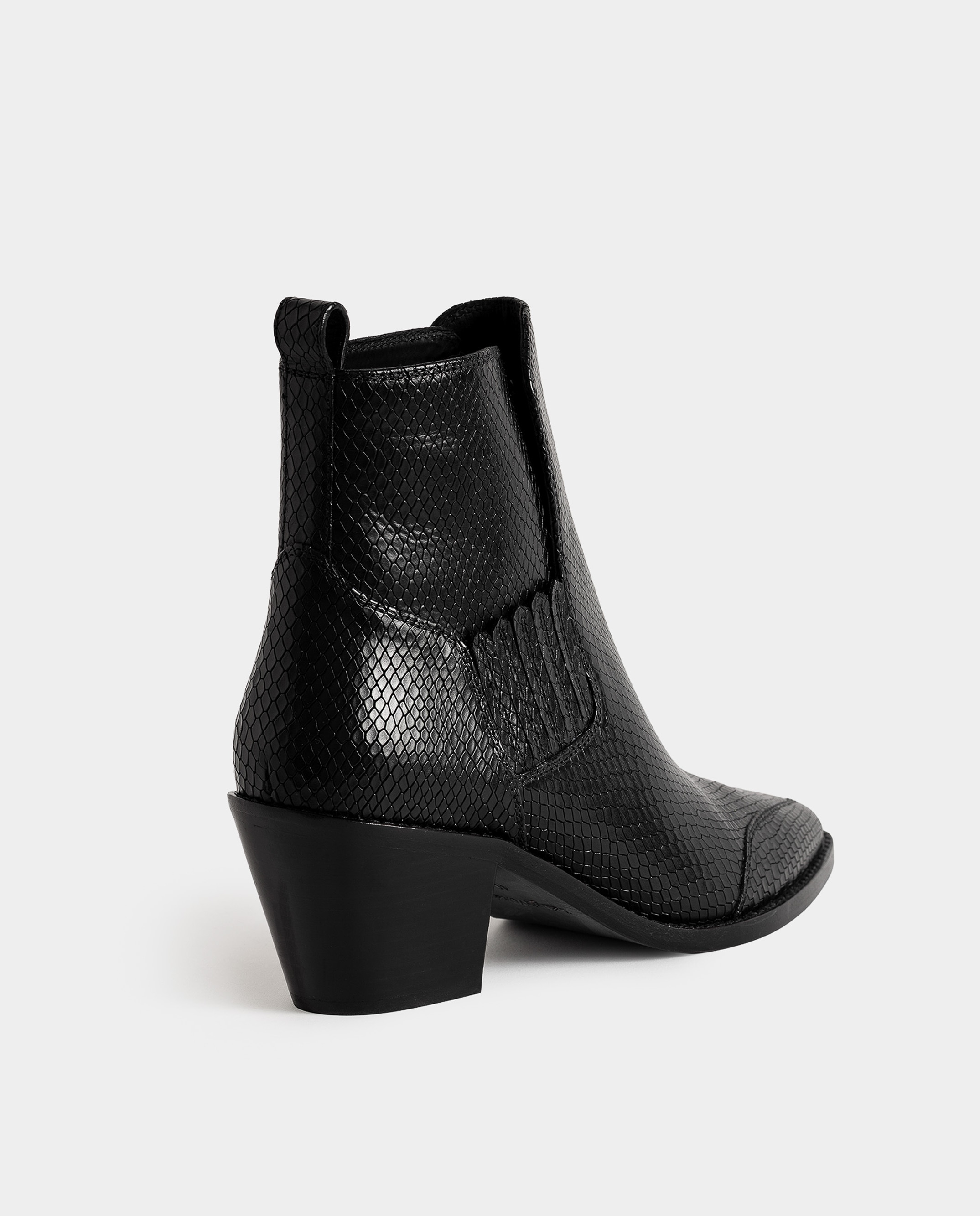 Botines cowboy de mujer de piel efecto serpiente, con tacón y negros - Zadig & Voltaire - Negro Negro-6