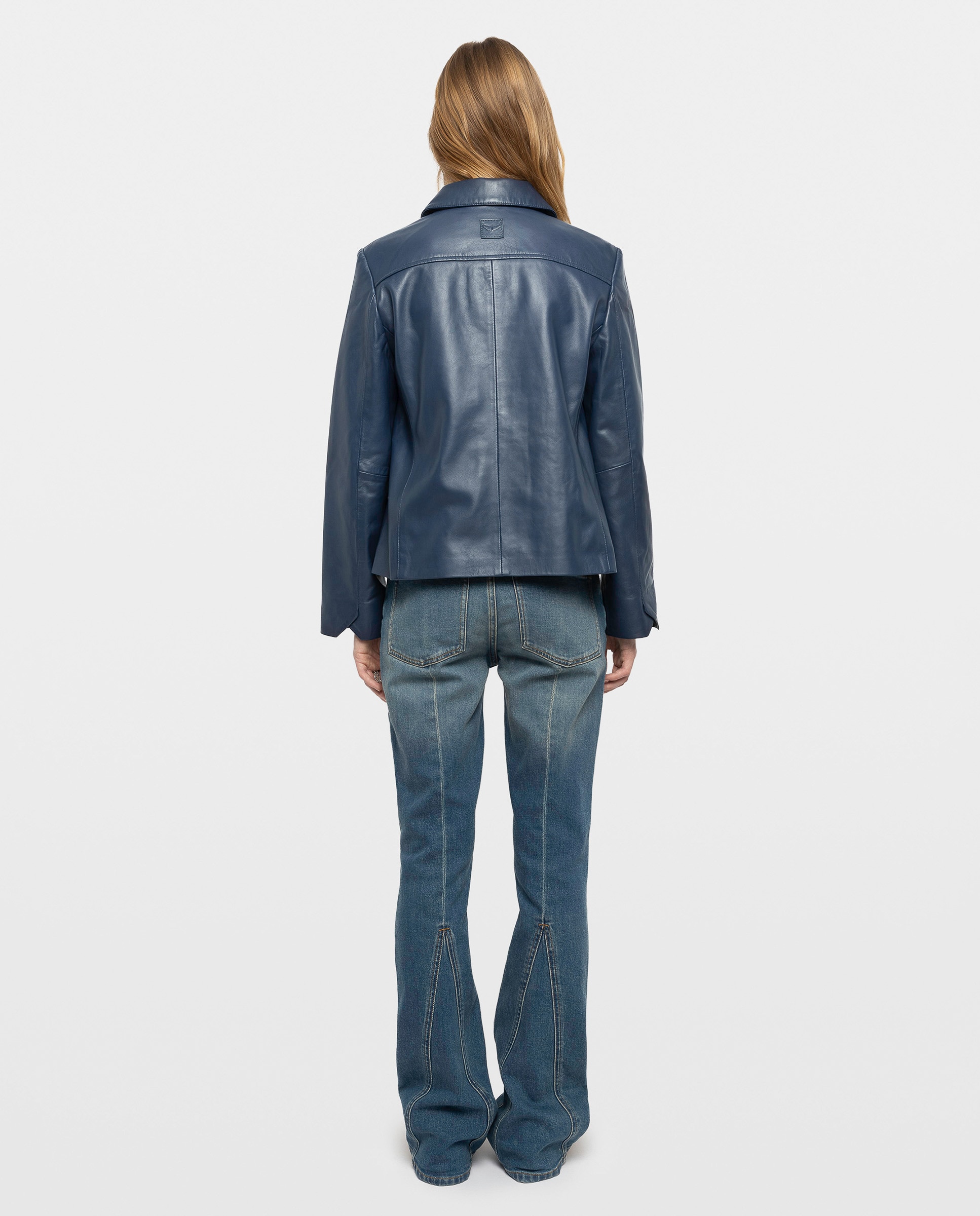 Cazadora de mujer de piel lisa - Zadig & Voltaire - Azul marino Azul marino-2