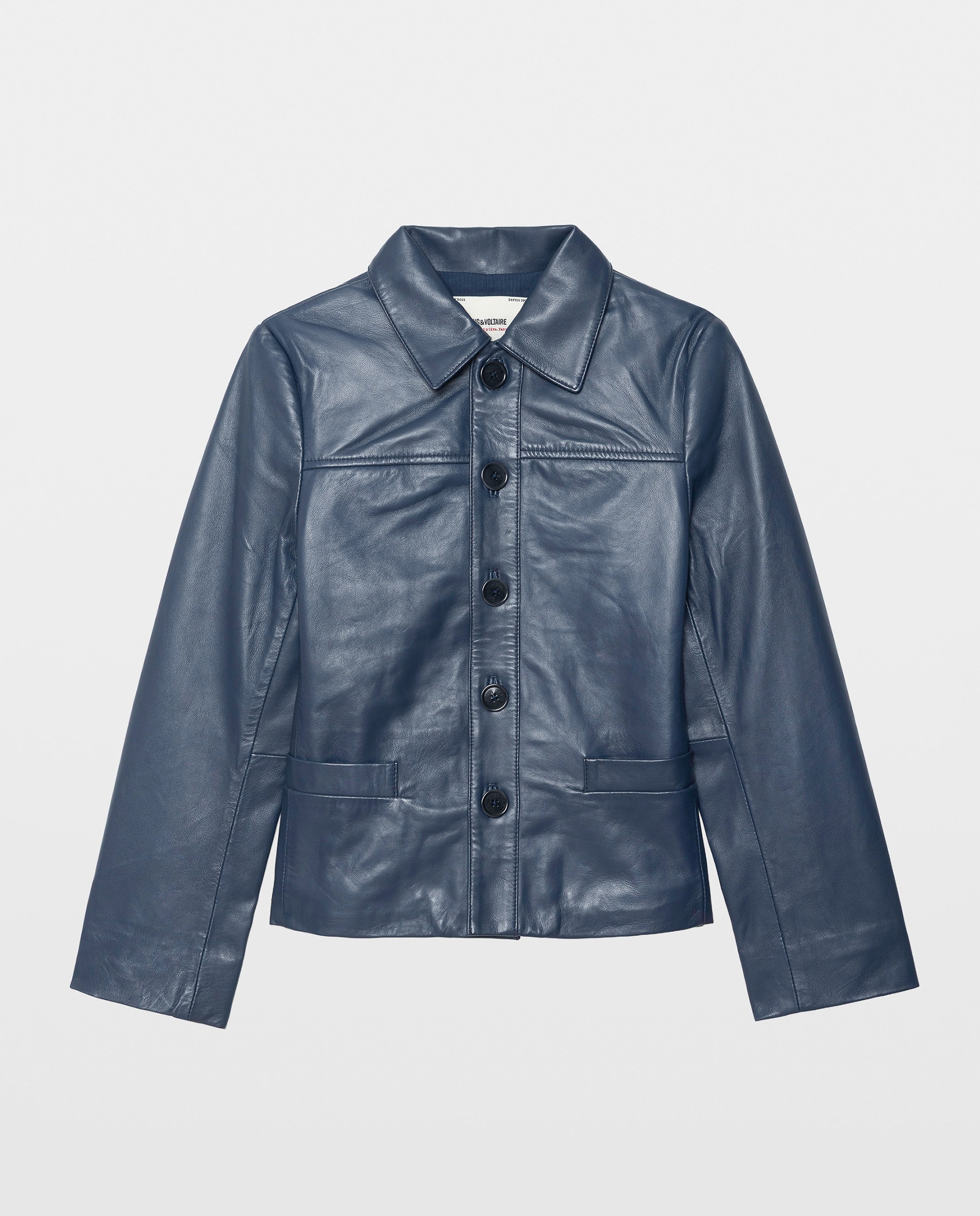 Cazadora de mujer de piel lisa - Zadig & Voltaire - Azul marino Azul marino-5