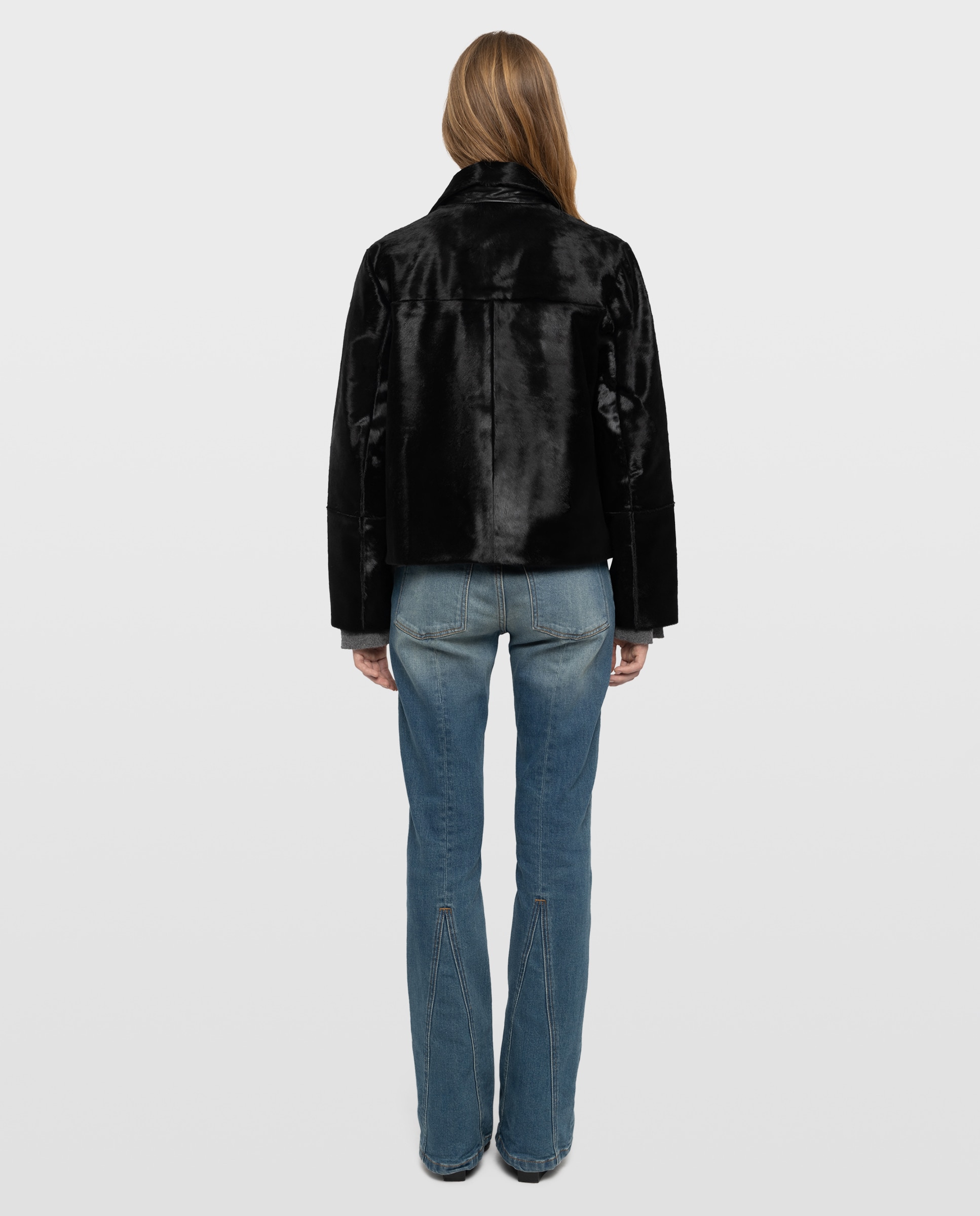 Cazadora de piel de mujer crop efecto potro - Zadig & Voltaire - Negro Negro-2