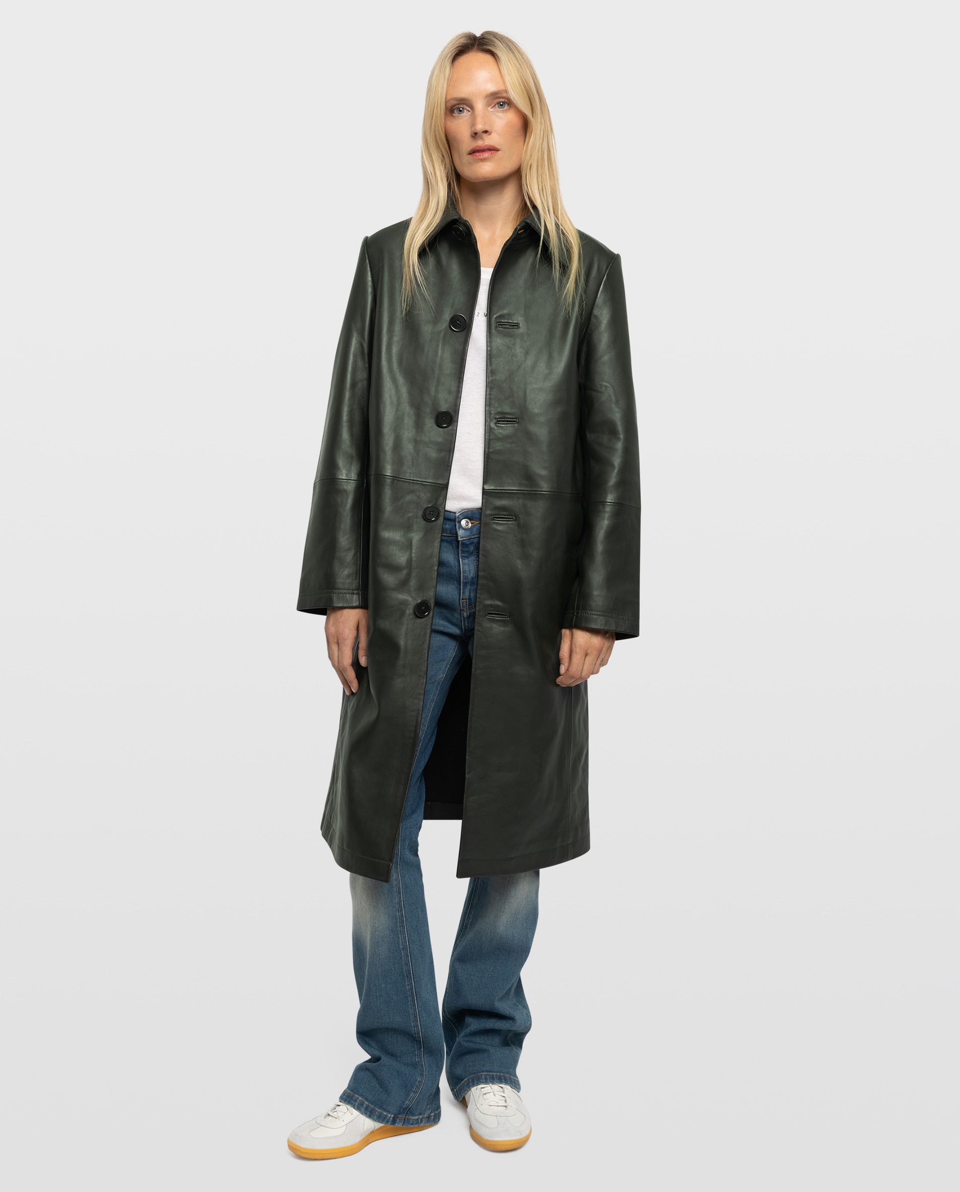 Abrigo de piel de mujer corto liso - Zadig & Voltaire - Verde oscuro Verde oscuro-1