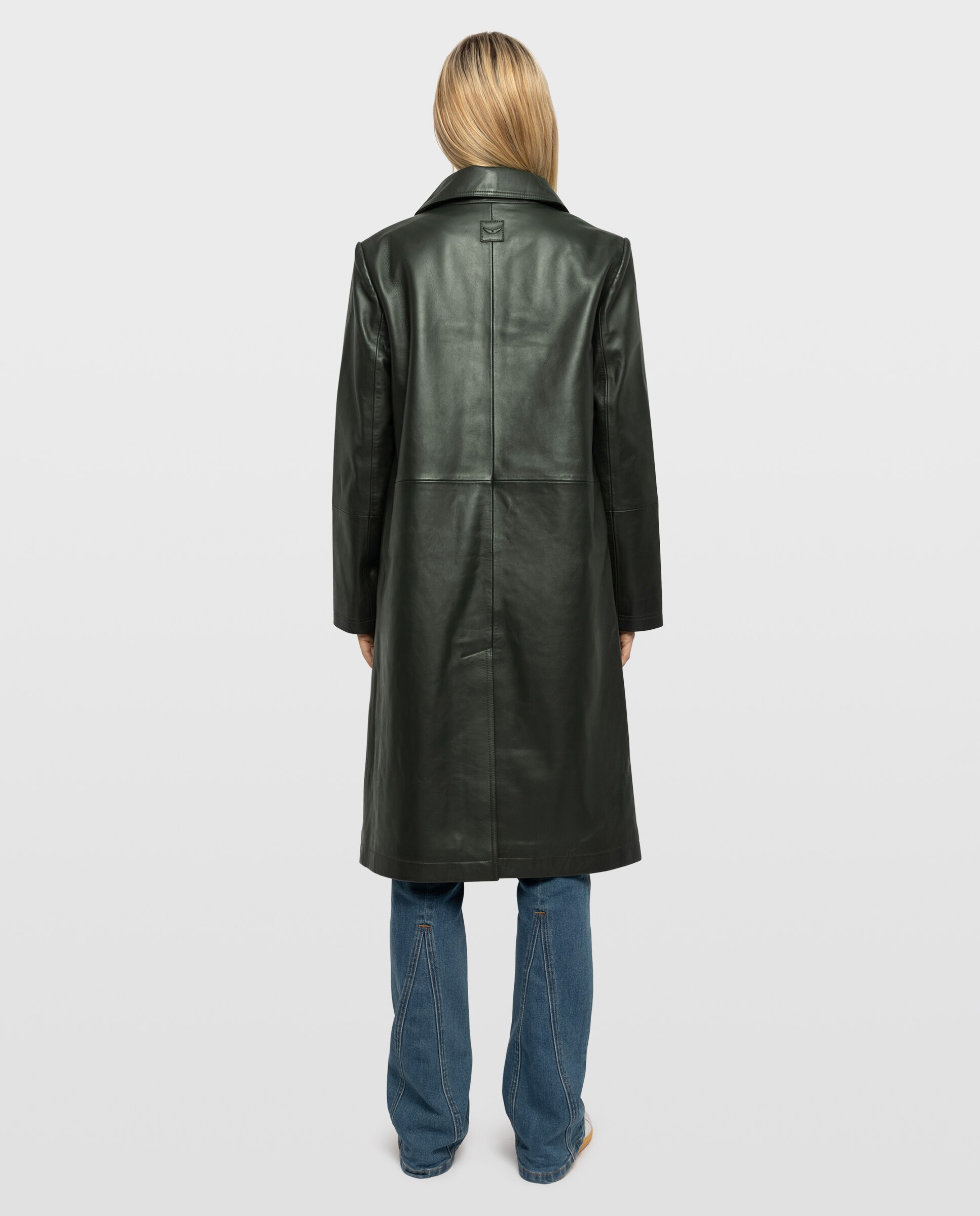 Abrigo de piel de mujer corto liso - Zadig & Voltaire - Verde oscuro Verde oscuro-2