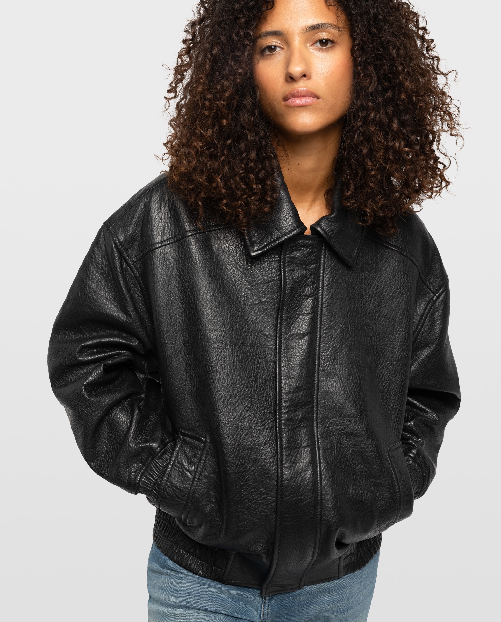 Chaqueta de piel loriand de mujer de mangas cortas - Zadig & Voltaire - Negro Negro-1