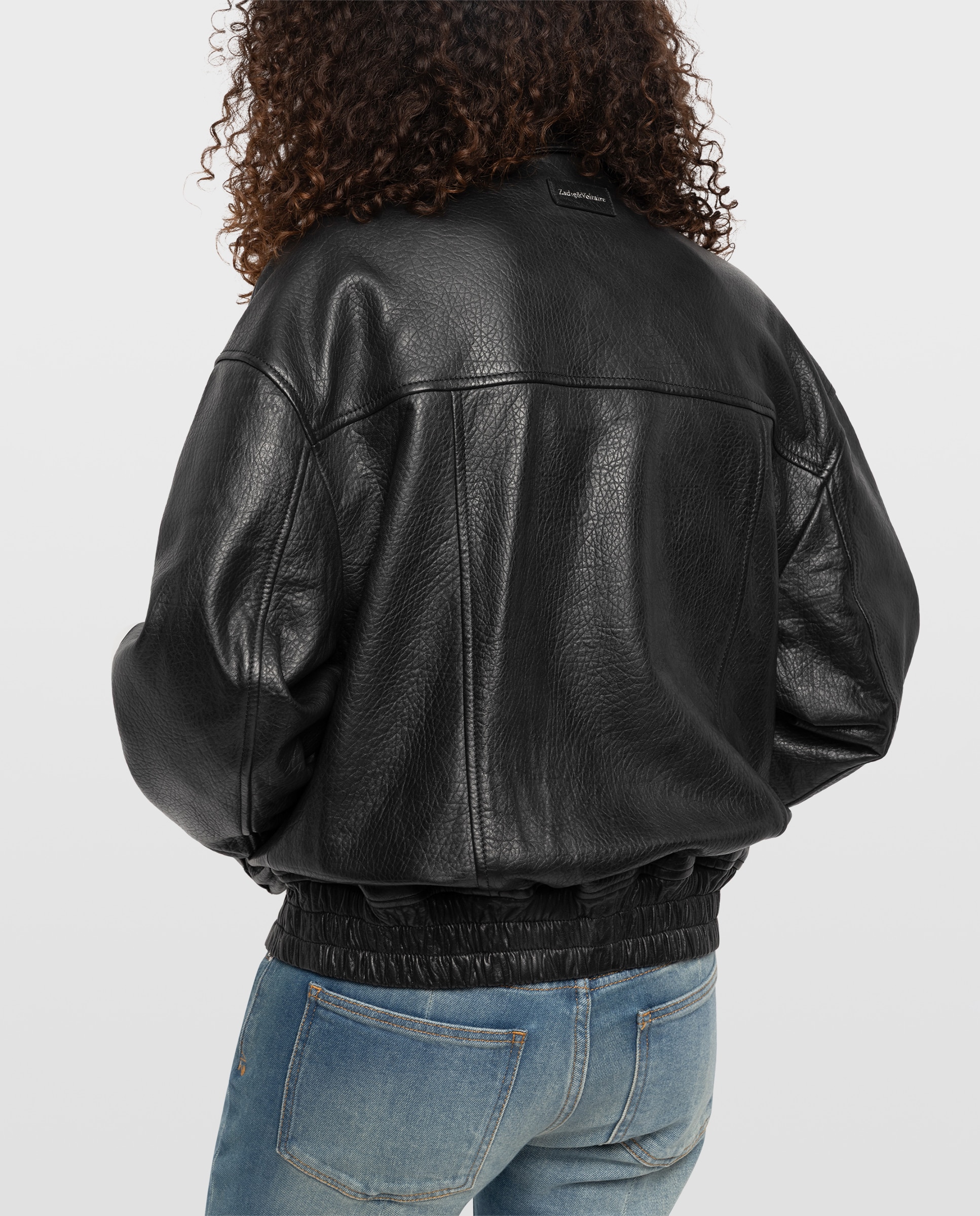 Chaqueta de piel loriand de mujer de mangas cortas - Zadig & Voltaire - Negro Negro-2