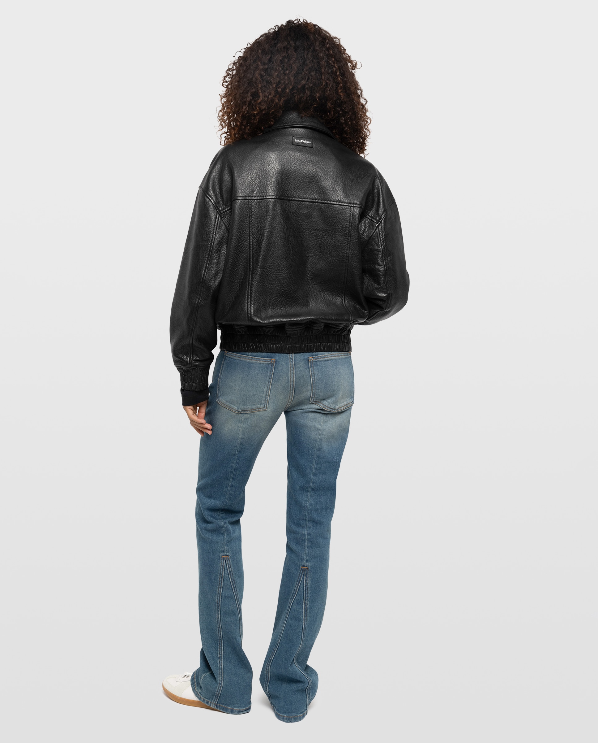 Chaqueta de piel loriand de mujer de mangas cortas - Zadig & Voltaire - Negro Negro-4