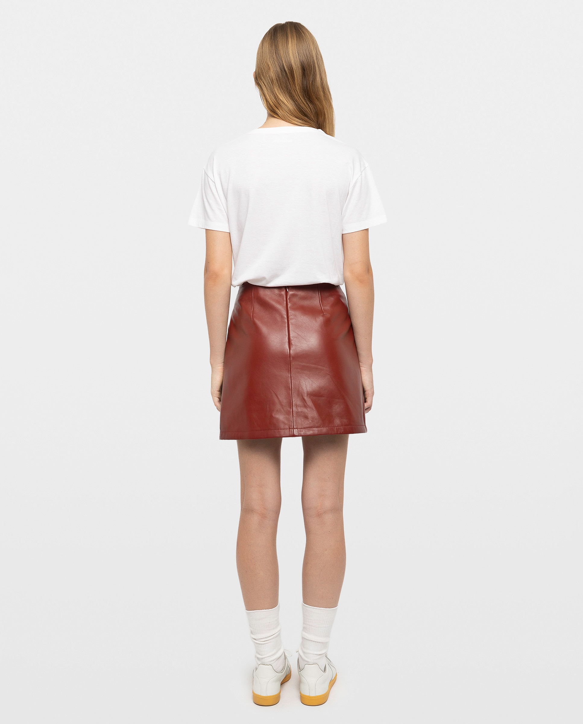 Falda minifalda de piel - Zadig & Voltaire - Rojo Rojo-3