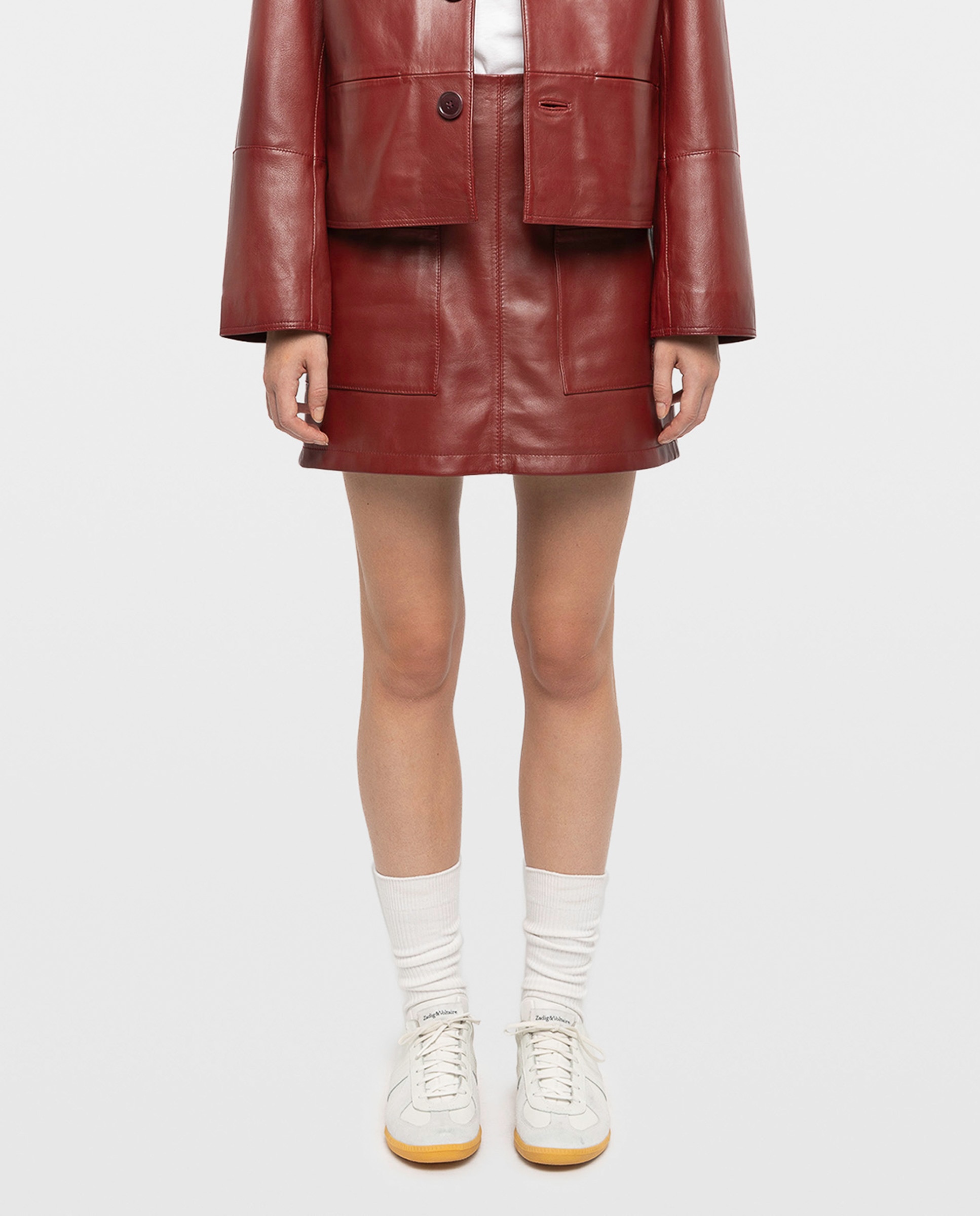 Falda minifalda de piel - Zadig & Voltaire - Rojo Rojo-5