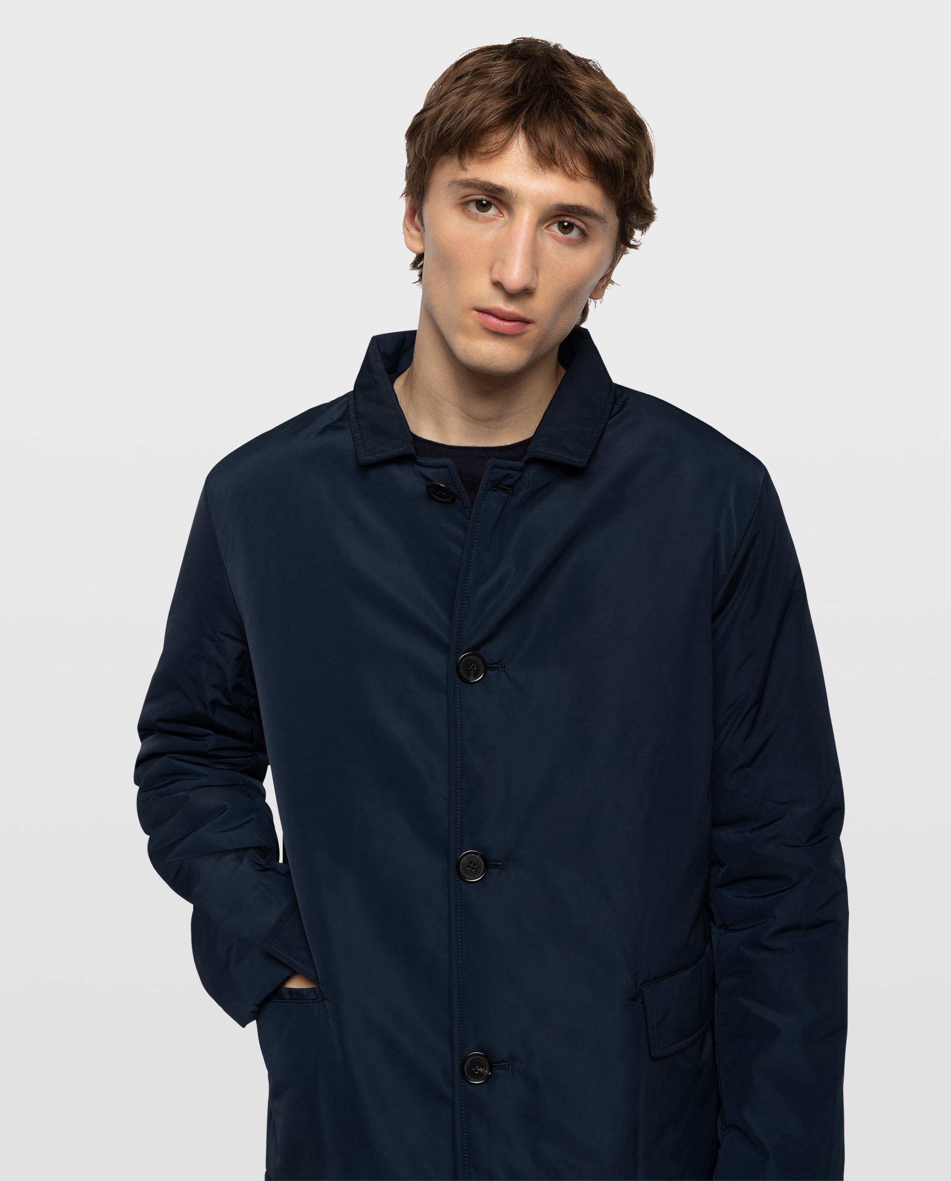 Imagen 0 de Plumífero de hombre acolchado de cuello alto Azul marino