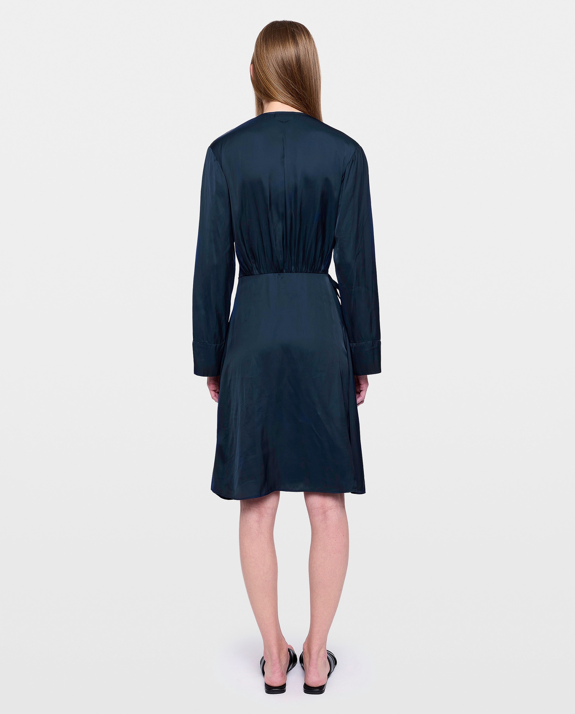 Vestido corto de satén con alas de strass - Zadig & Voltaire - Azul marino Azul marino-2