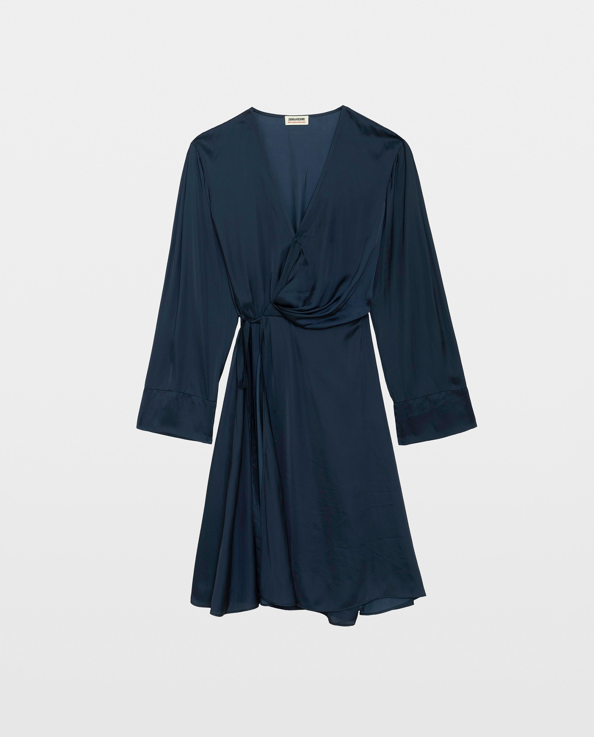Vestido corto de satén con alas de strass - Zadig & Voltaire - Azul marino Azul marino-5