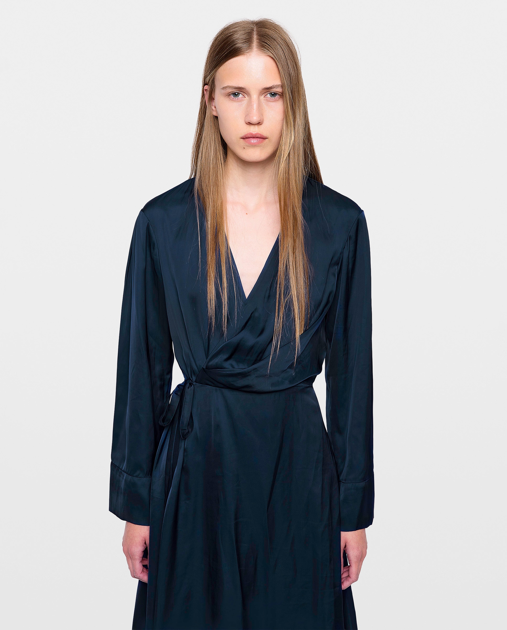 Vestido corto de satén con alas de strass - Zadig & Voltaire - Azul marino Azul marino-4