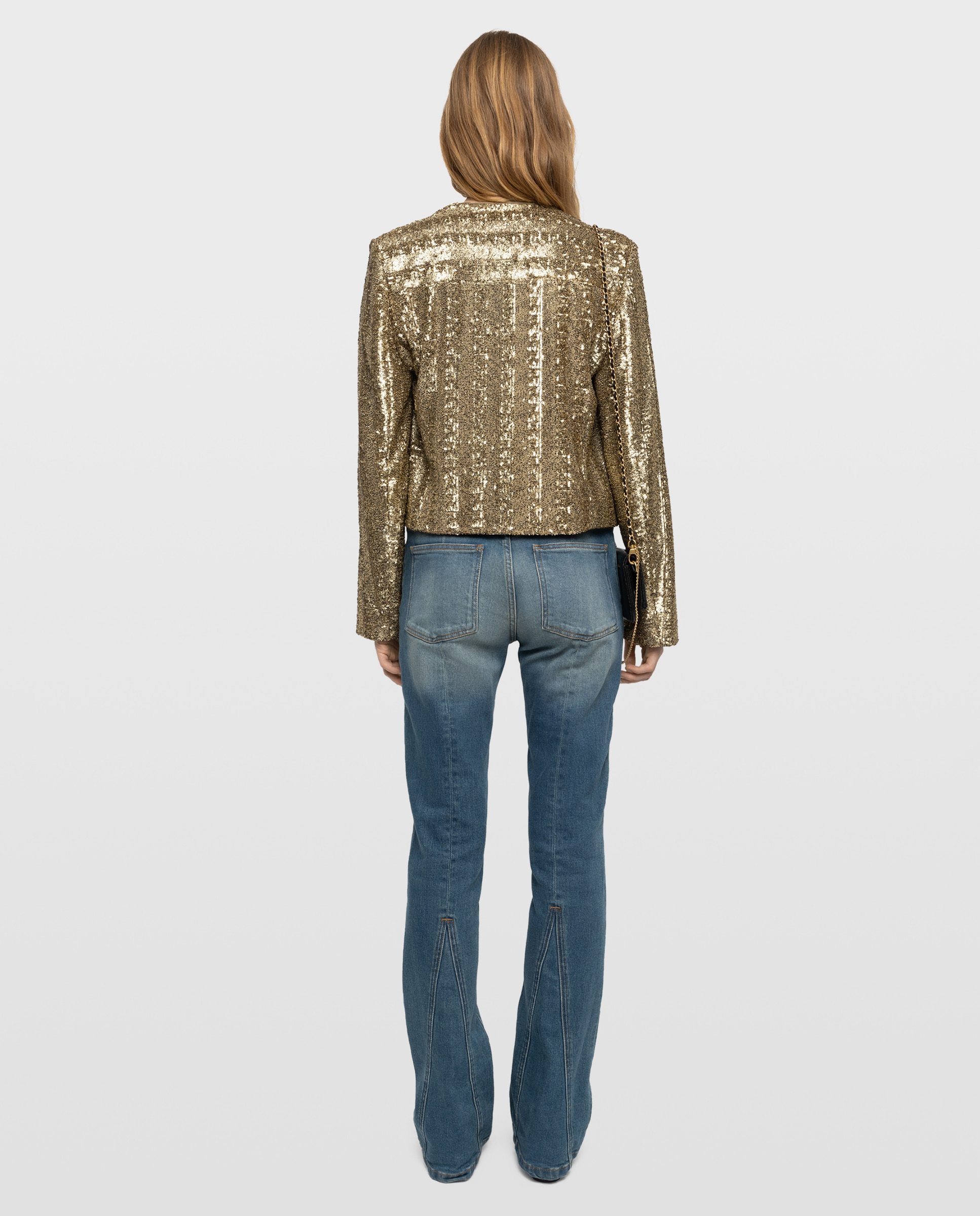 Chaqueta de mujer corta de manga larga con lentejuelas - Zadig & Voltaire - Oro Oro-2