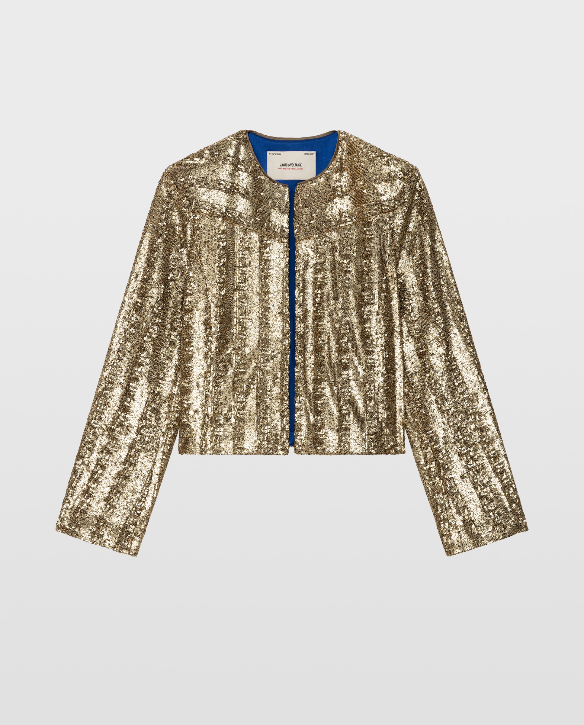 Chaqueta de mujer corta de manga larga con lentejuelas - Zadig & Voltaire - Oro Oro-4