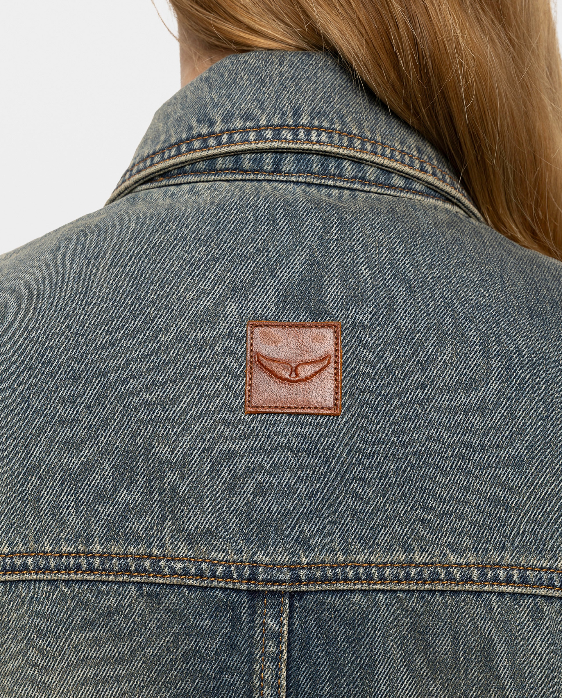 Cazadora de mujer crop de denim abotonada - Zadig & Voltaire - Azul marino Azul marino-4