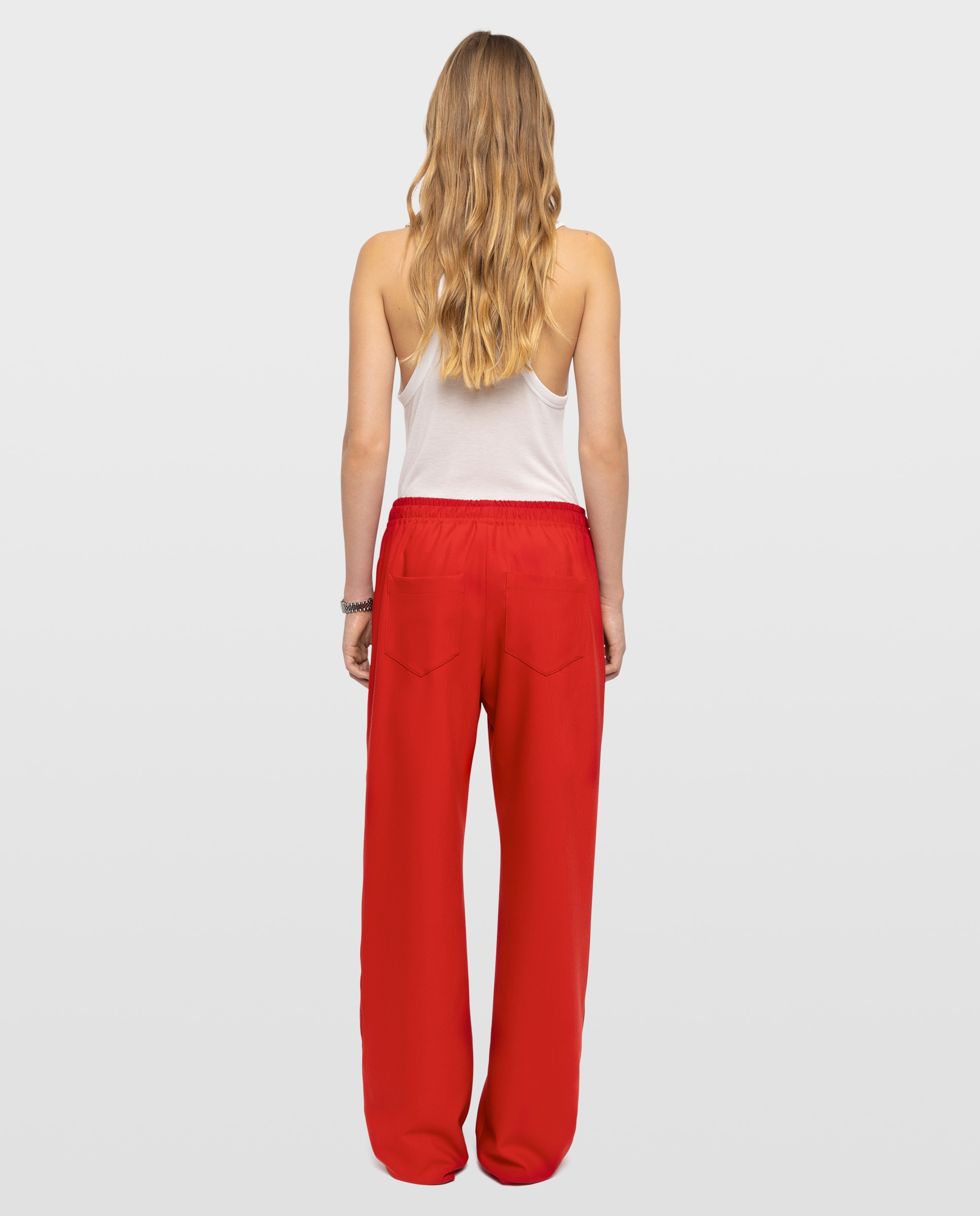 Pantalones anchos de mujer de sastre estilo jogging - Zadig & Voltaire - Rojo Rojo-2