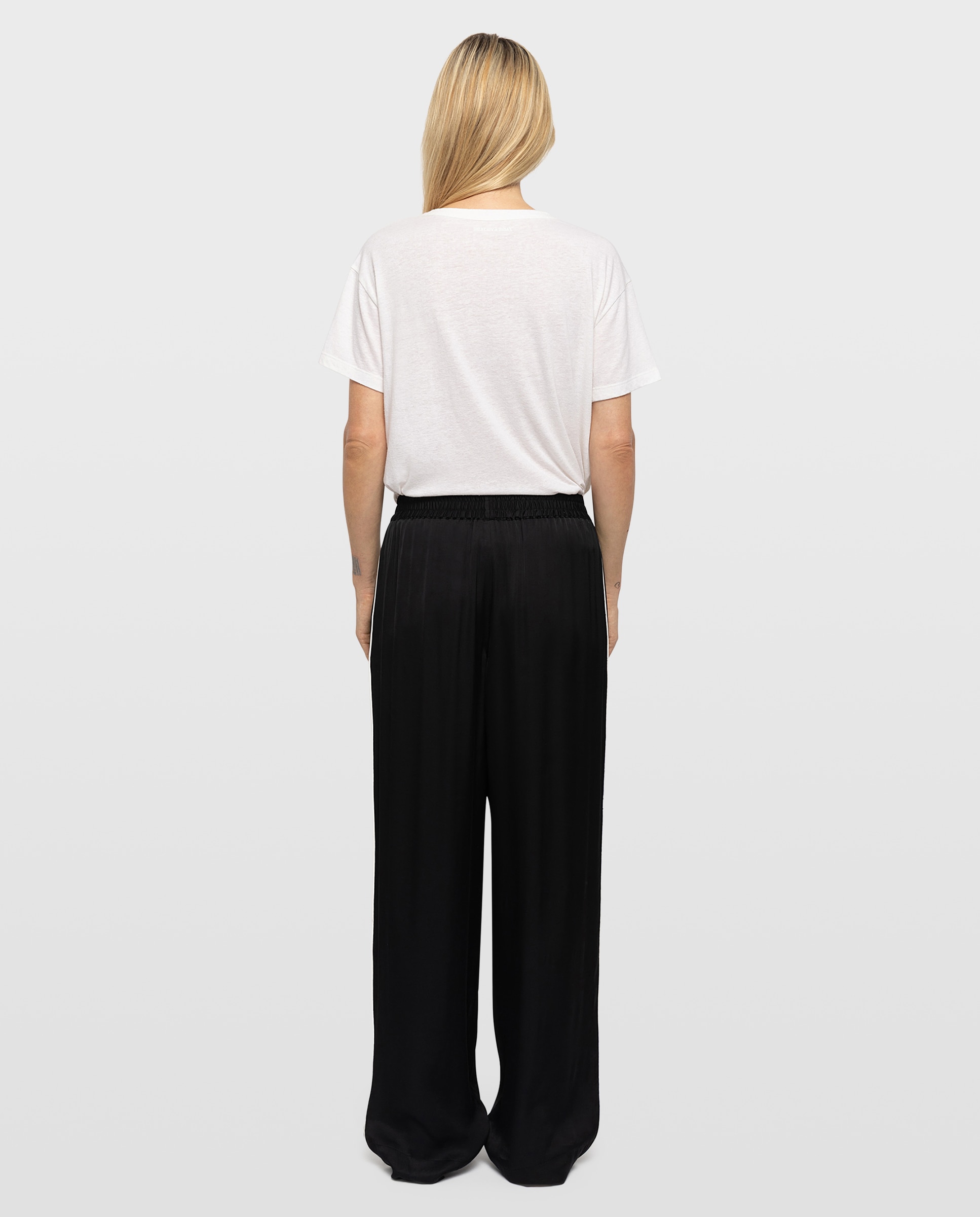 Pantalones rectos de mujer con cintura elástica estilo pijama - Zadig & Voltaire - Negro Negro-2