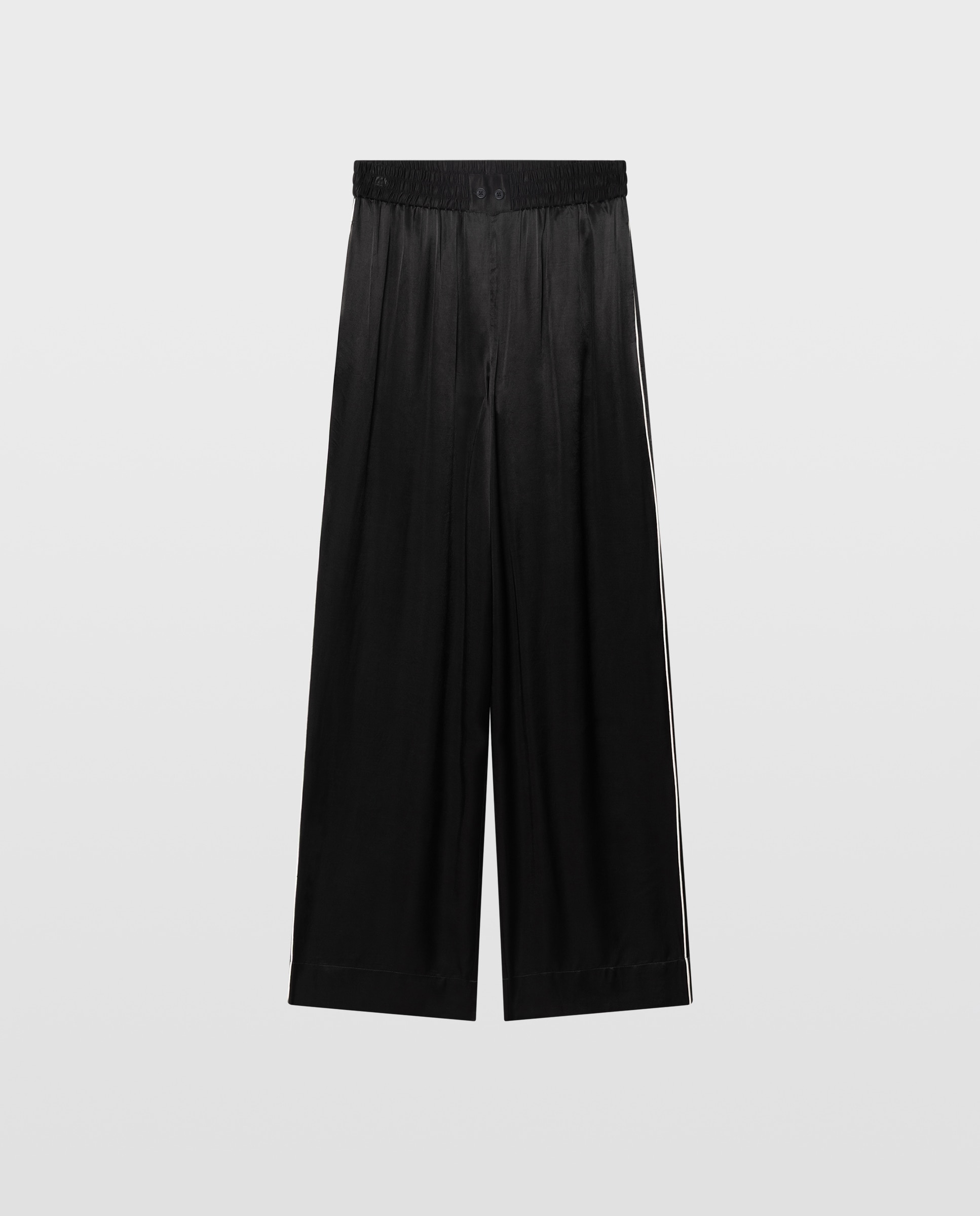 Pantalones rectos de mujer con cintura elástica estilo pijama - Zadig & Voltaire - Negro Negro-4