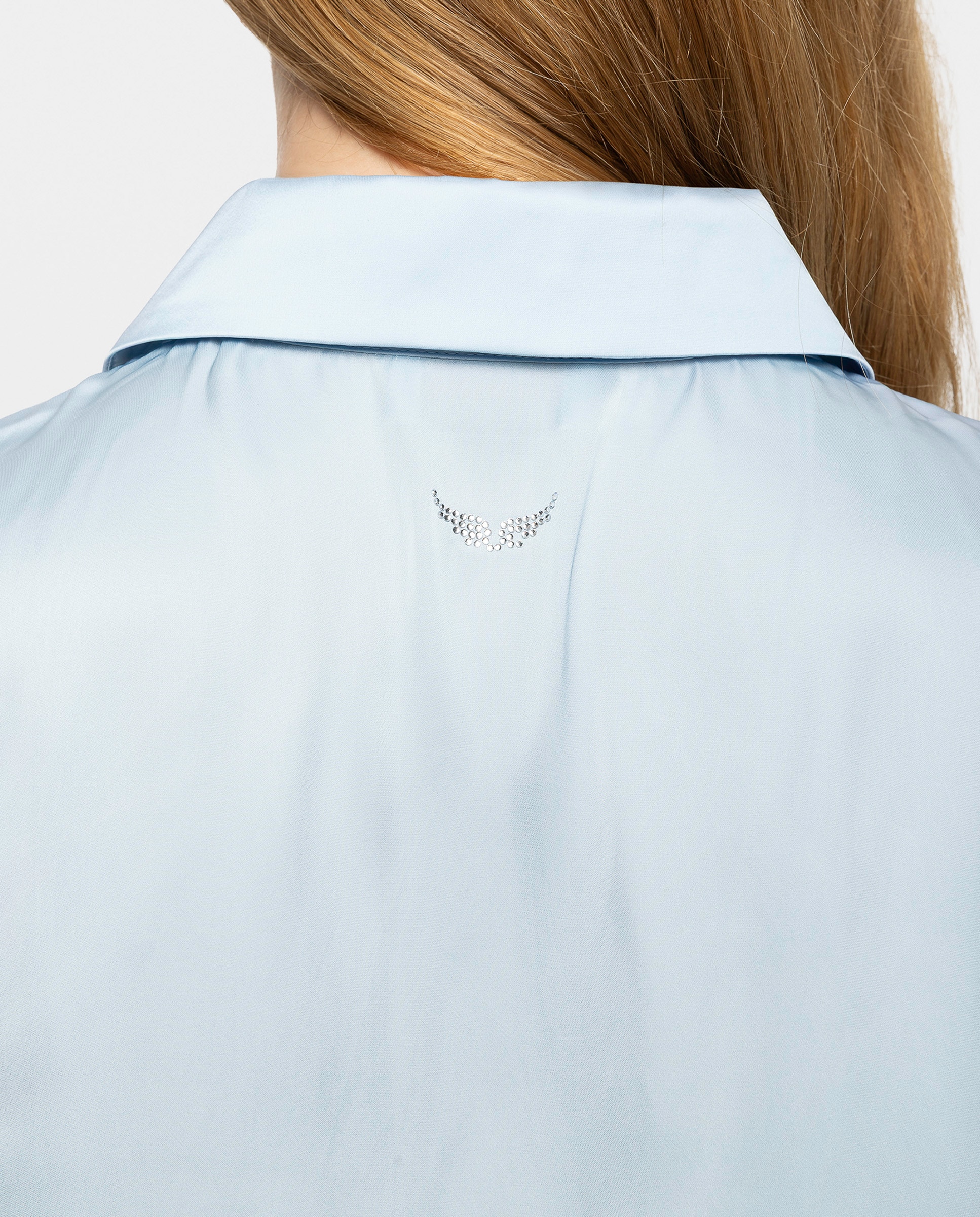 Camisa de satén de mujer de manga larga - Zadig & Voltaire - Azul claro Azul claro-4