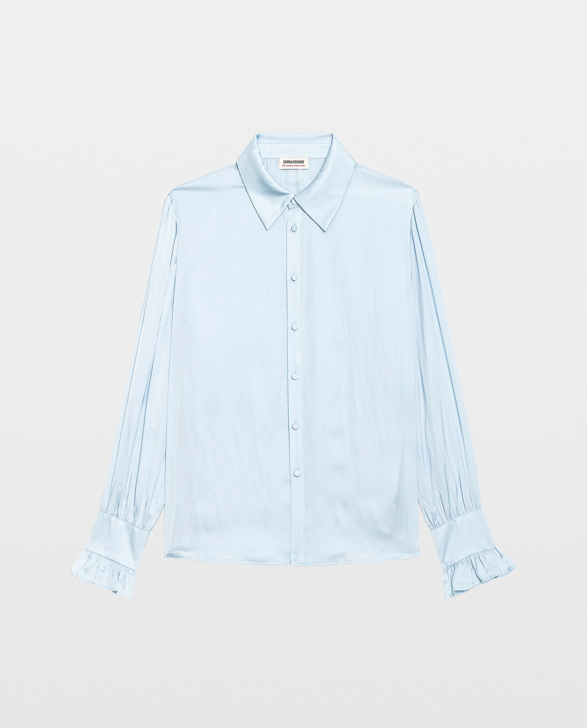 Camisa de satén de mujer de manga larga - Zadig & Voltaire - Azul claro Azul claro-5