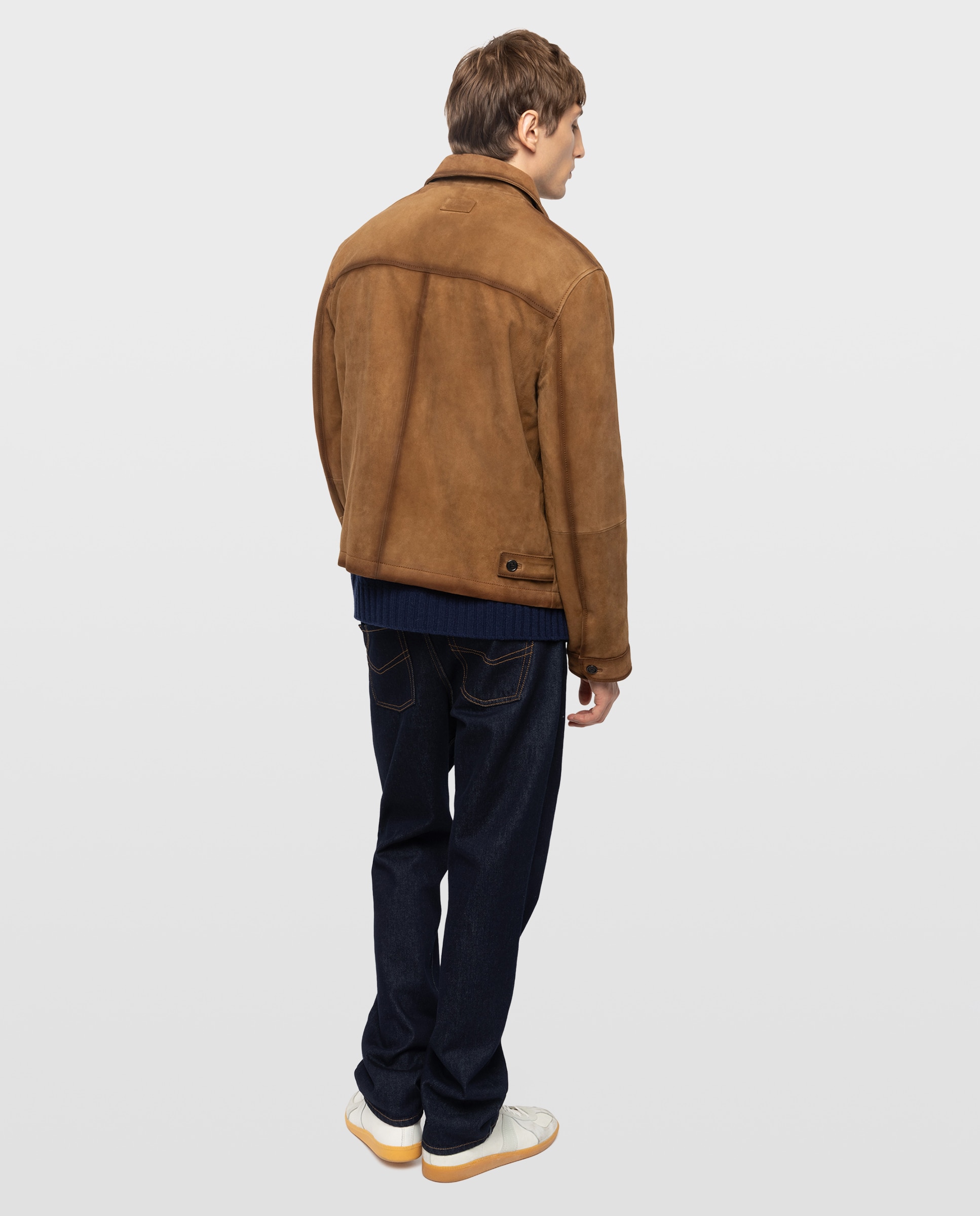 Chaqueta de hombre de ante con cremallera - Zadig & Voltaire - Marrón Marrón-2