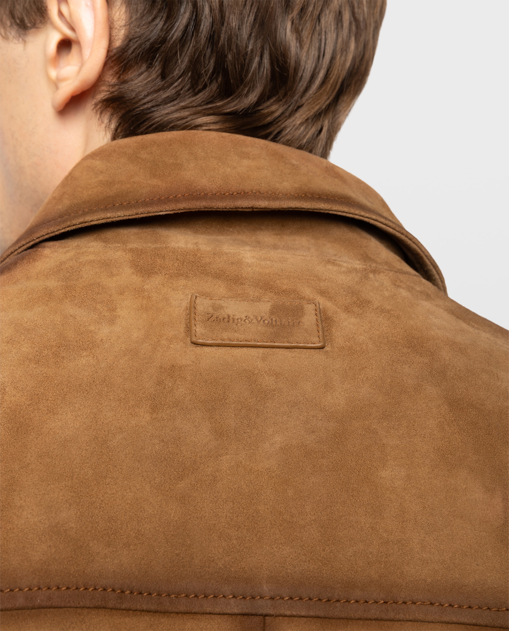 Chaqueta de hombre de ante con cremallera - Zadig & Voltaire - Marrón Marrón-5