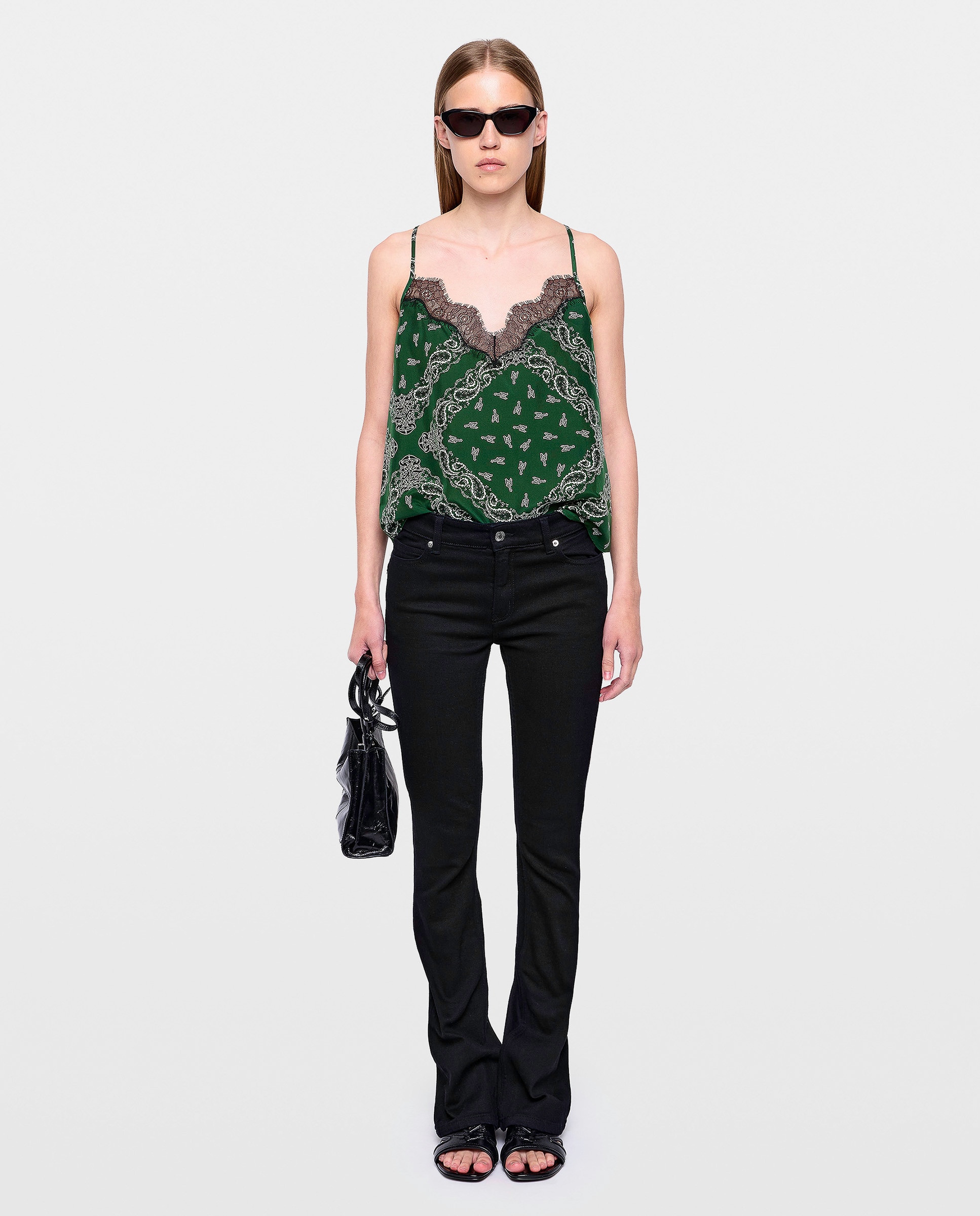 Top lencero de mujer 100% seda - Zadig & Voltaire - Verde Verde-3