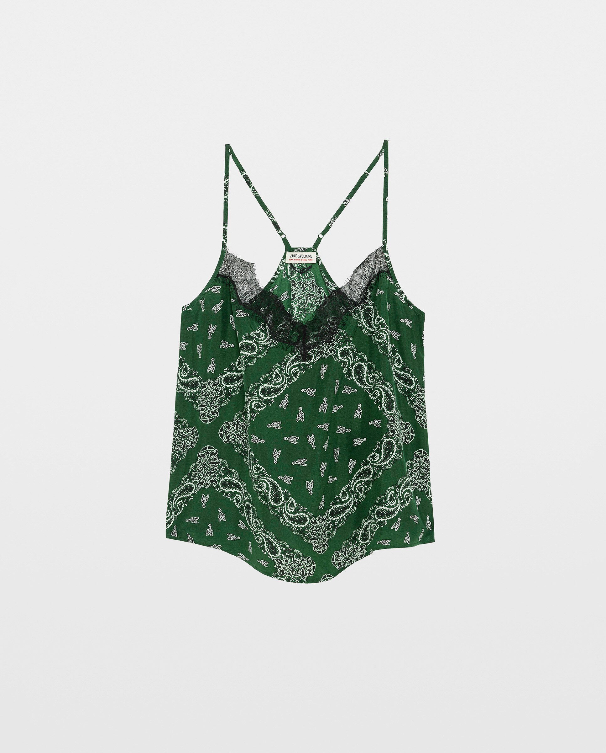 Top lencero de mujer 100% seda - Zadig & Voltaire - Verde Verde-4