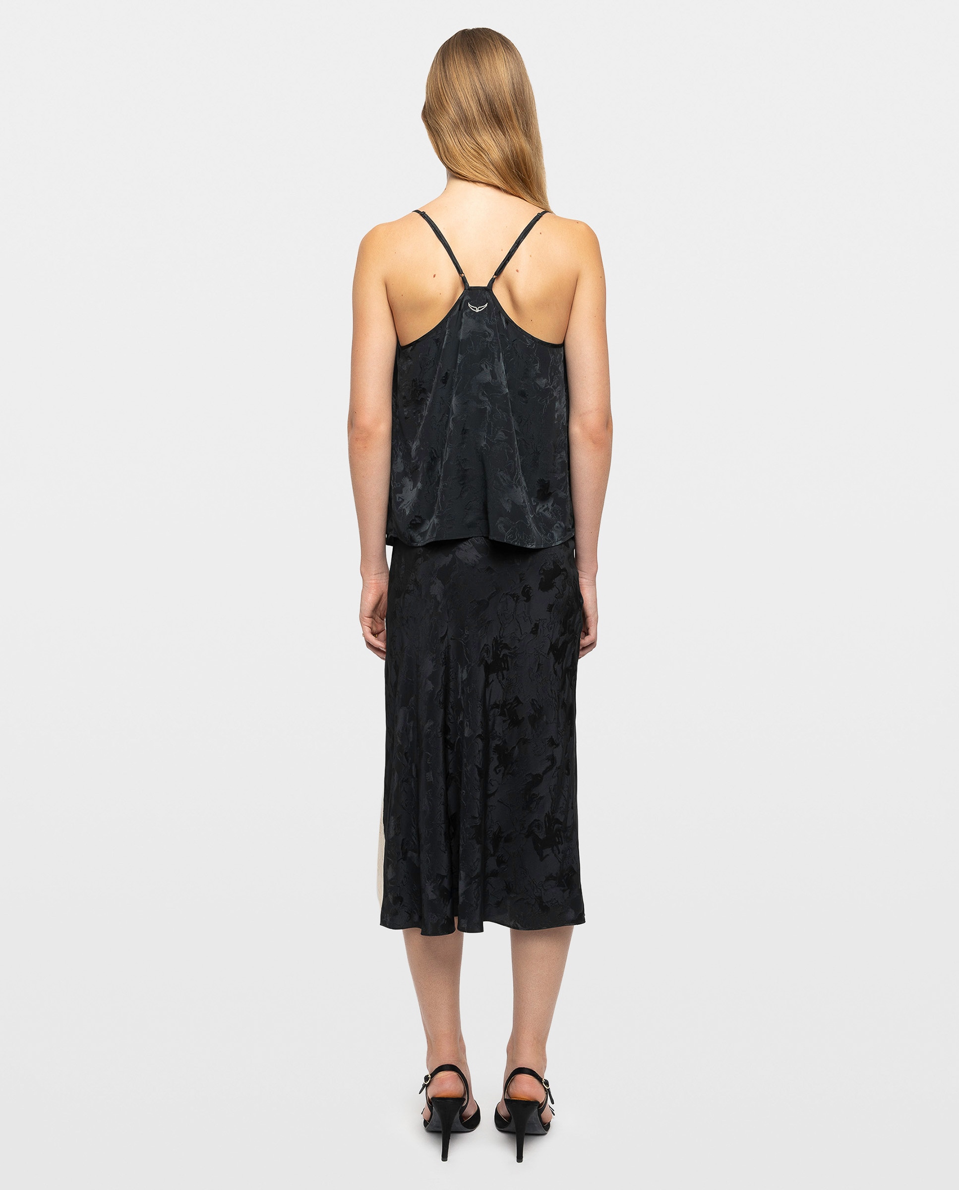Top lencero de mujer 100% seda con encaje - Zadig & Voltaire - Verde oscuro Verde oscuro-2