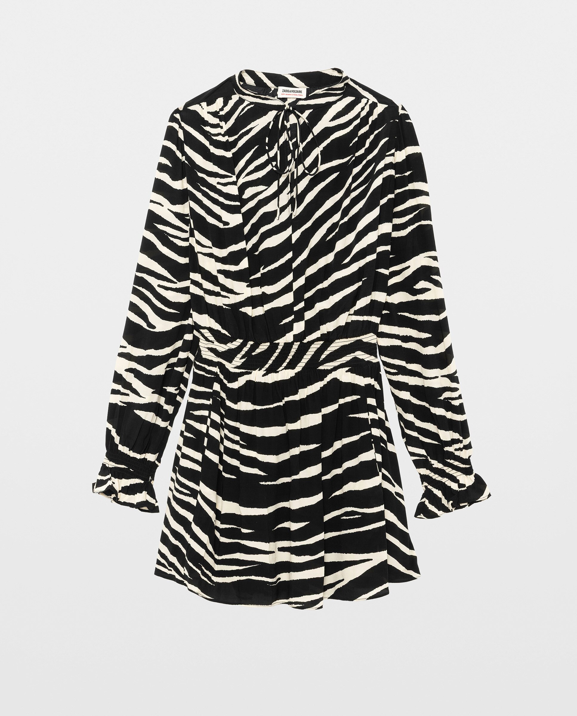 Vestido midi estampado de manga larga - Zadig & Voltaire - Negro Negro-4