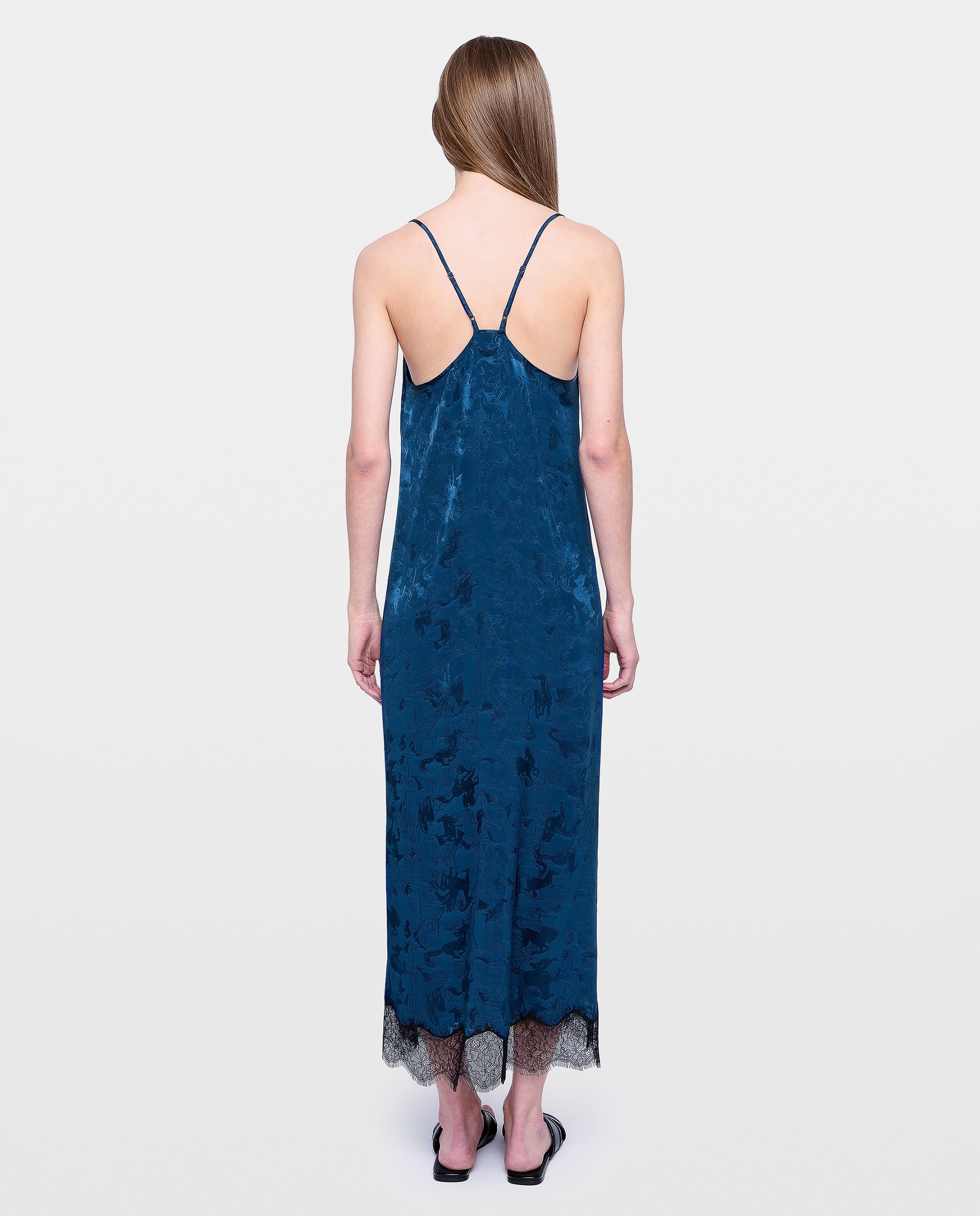 Vestido midi lencero 100% seda - Zadig & Voltaire - Azul marino Azul marino-2