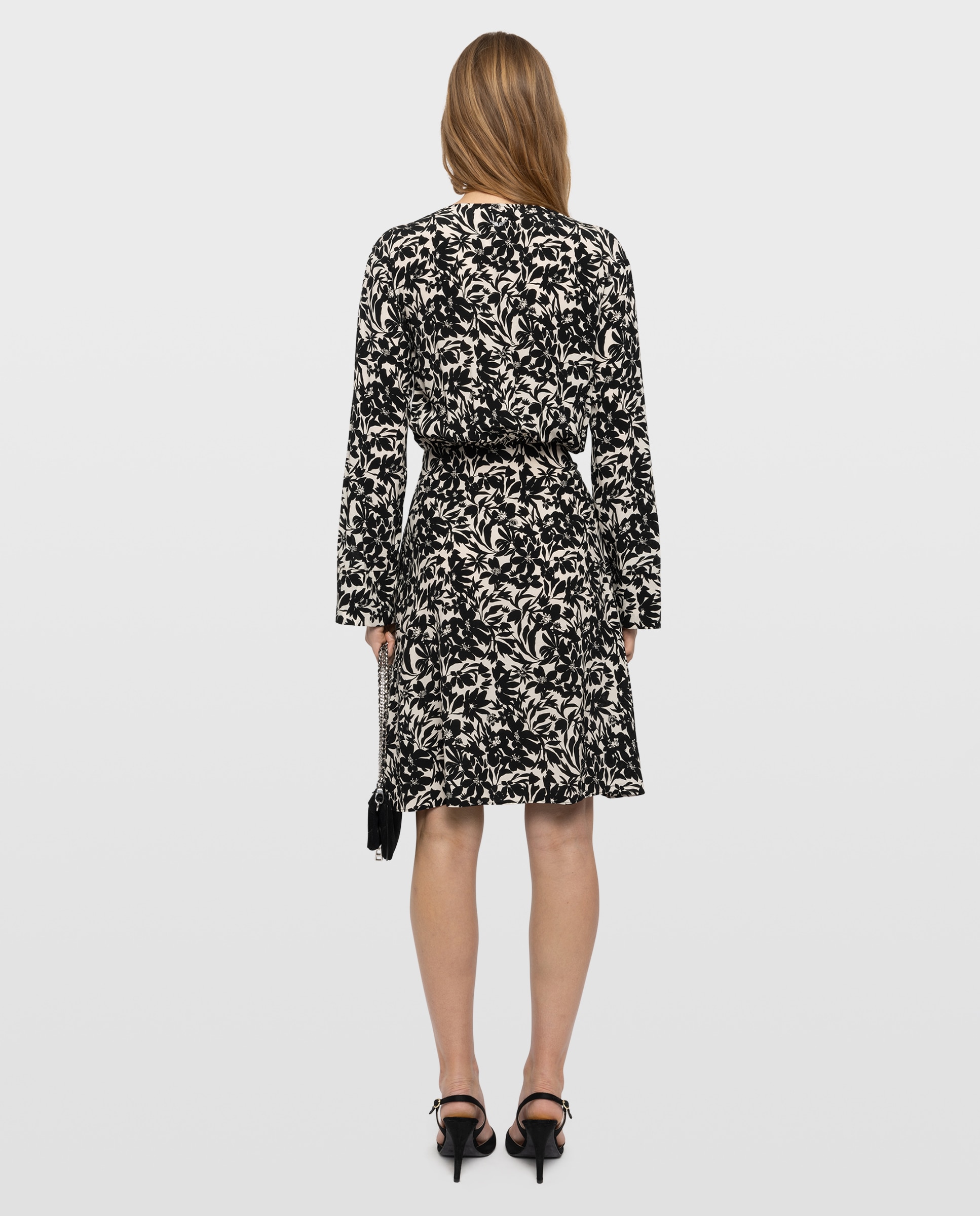 Vestido midi cruzado de mangas largas - Zadig & Voltaire - Negro Negro-3